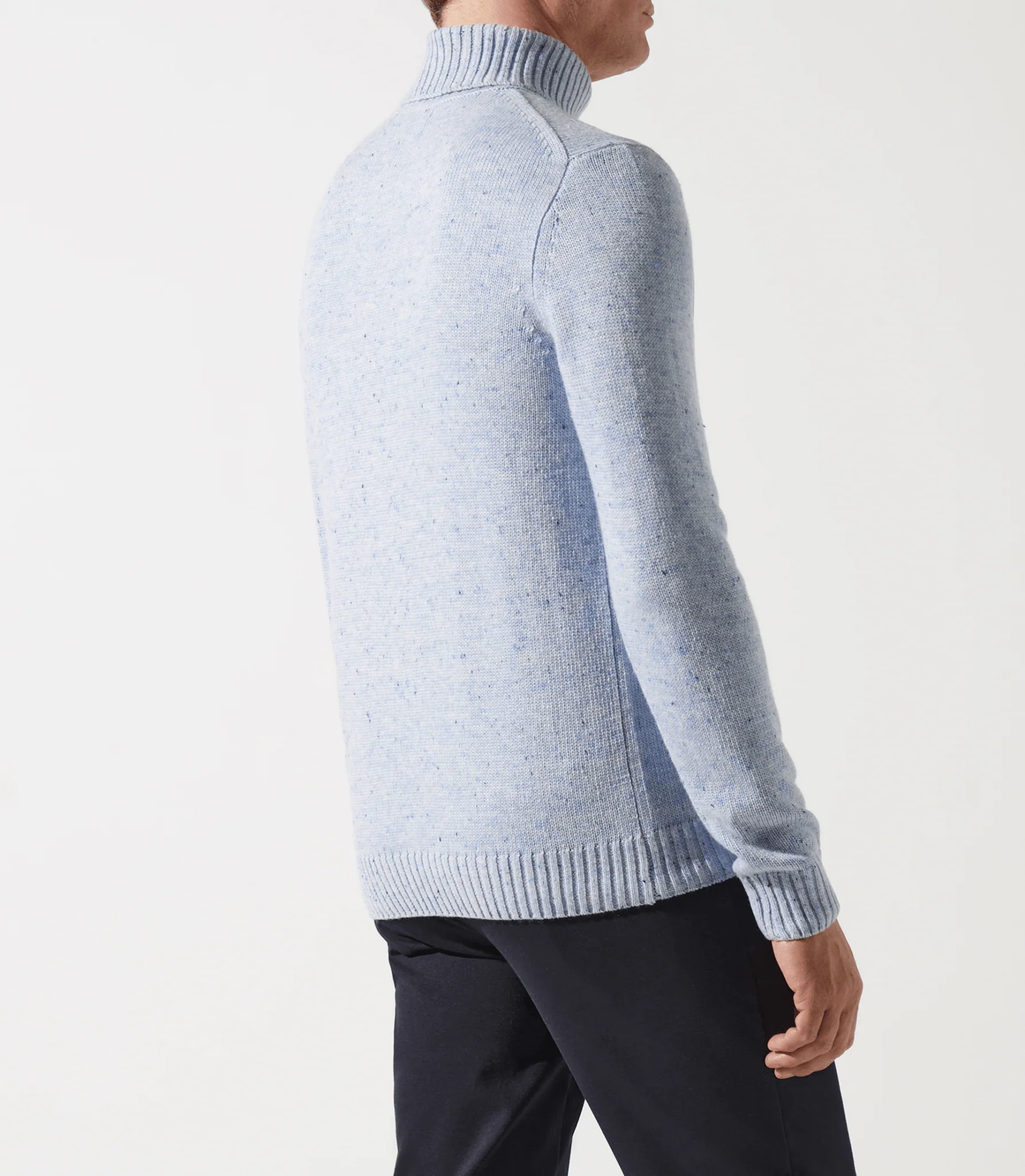 Pull col roulé bleu ciel - Image 4