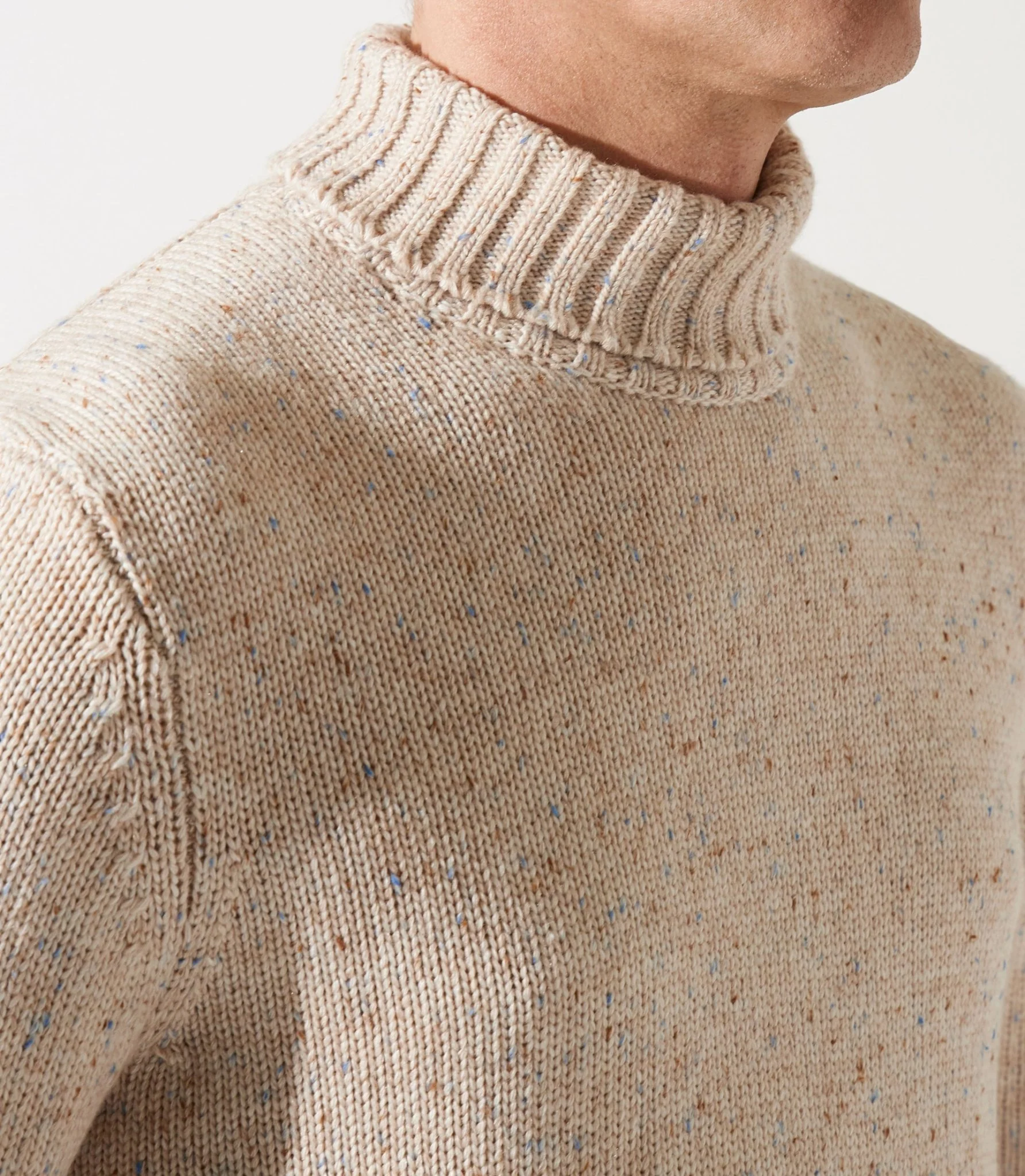 Pull col roulé neps écru - Image 2