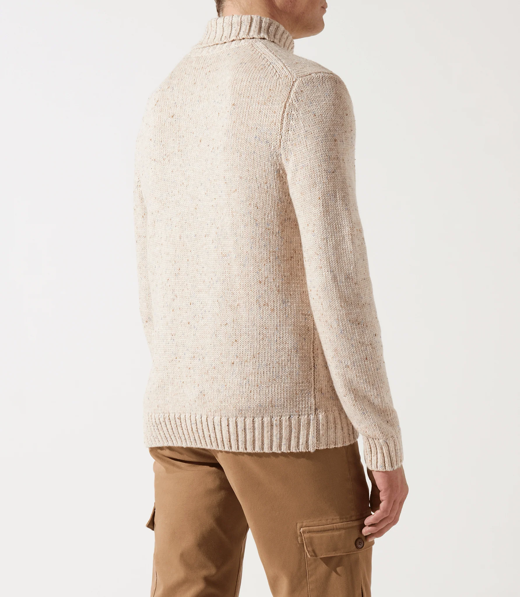 Pull col roulé neps écru - Image 3