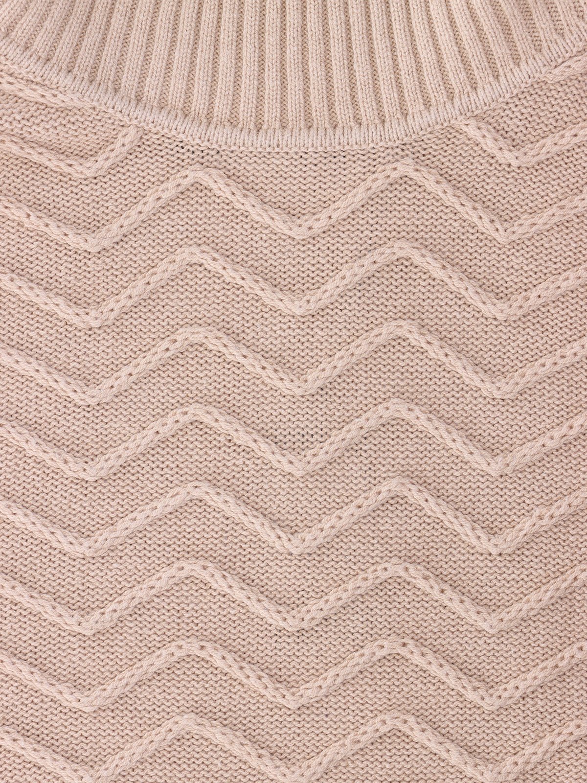 Pull col roule torsade beige - Image 2