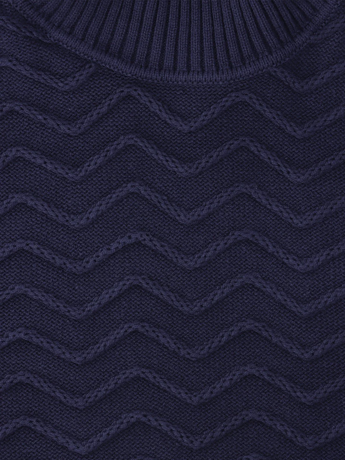 Pull col roule torsade marine - Image 2
