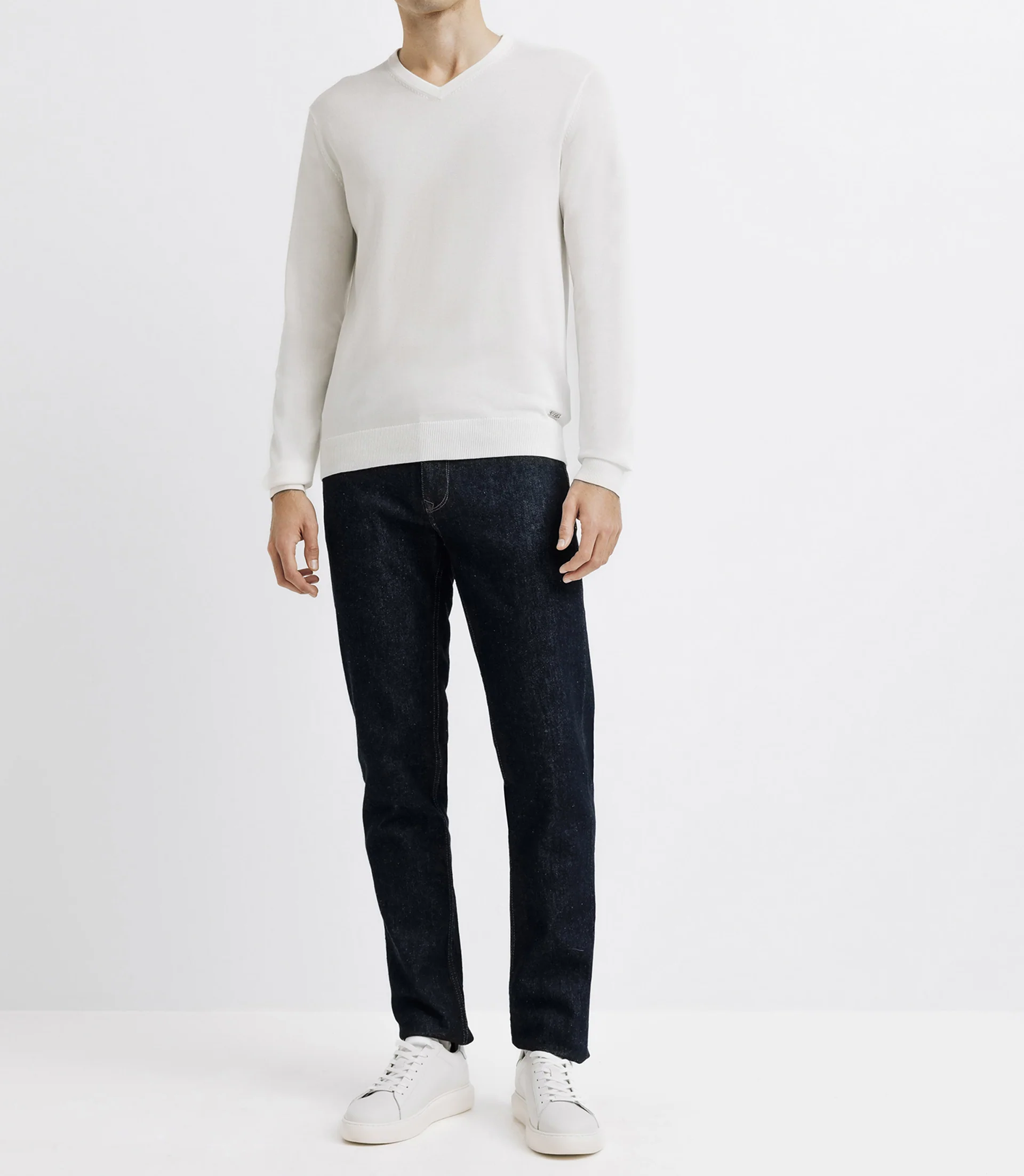 Pull col V blanc - Image 2