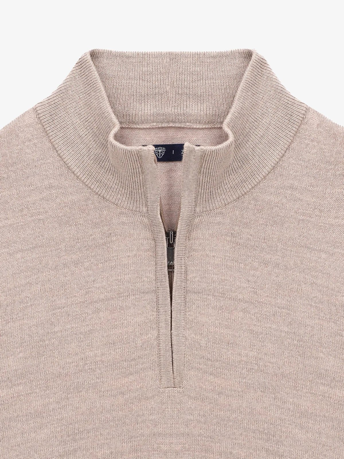 Pull col zip beige rose - Image 2