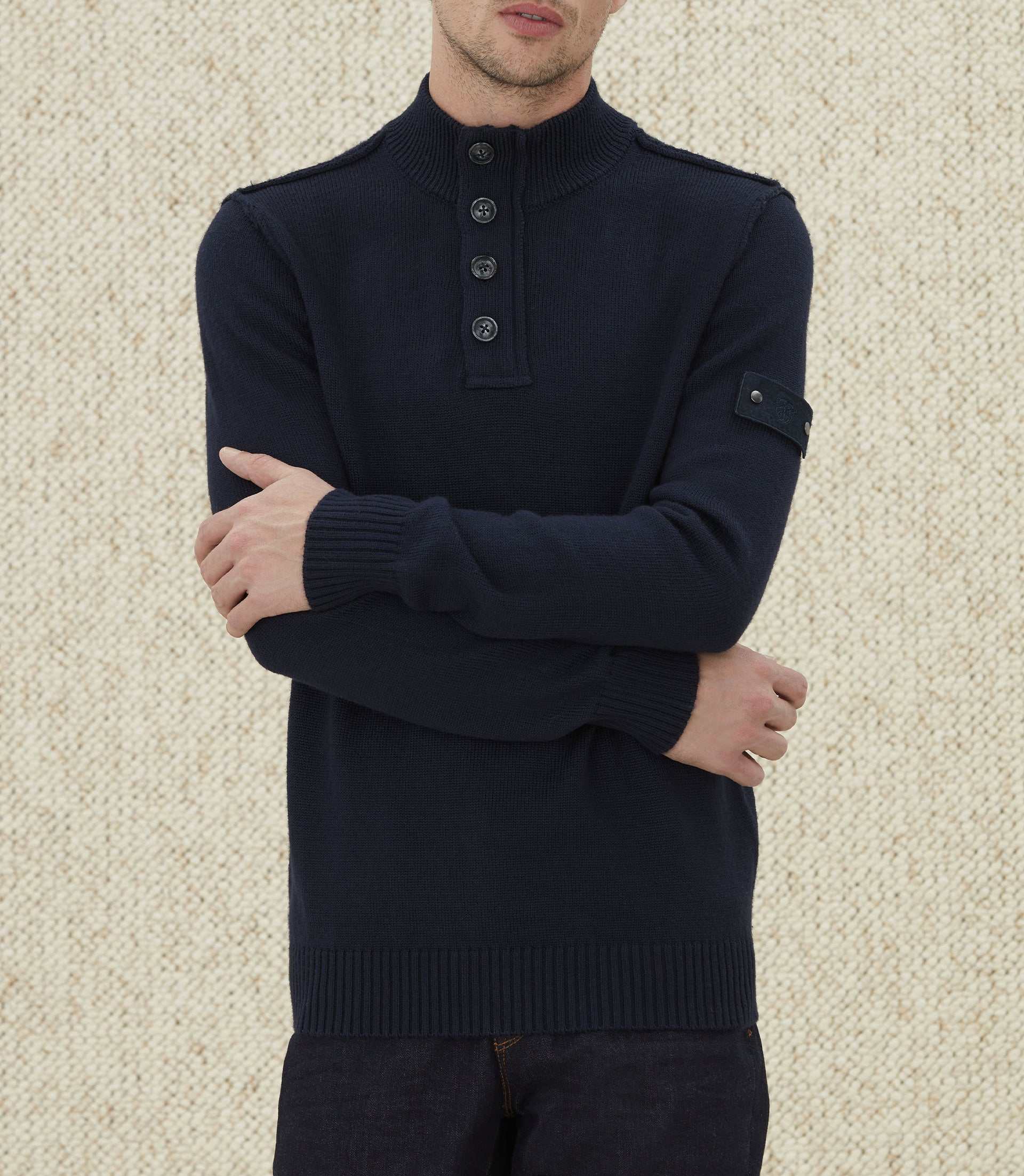Pull col montant zippé marine "Laurent" - Image 3