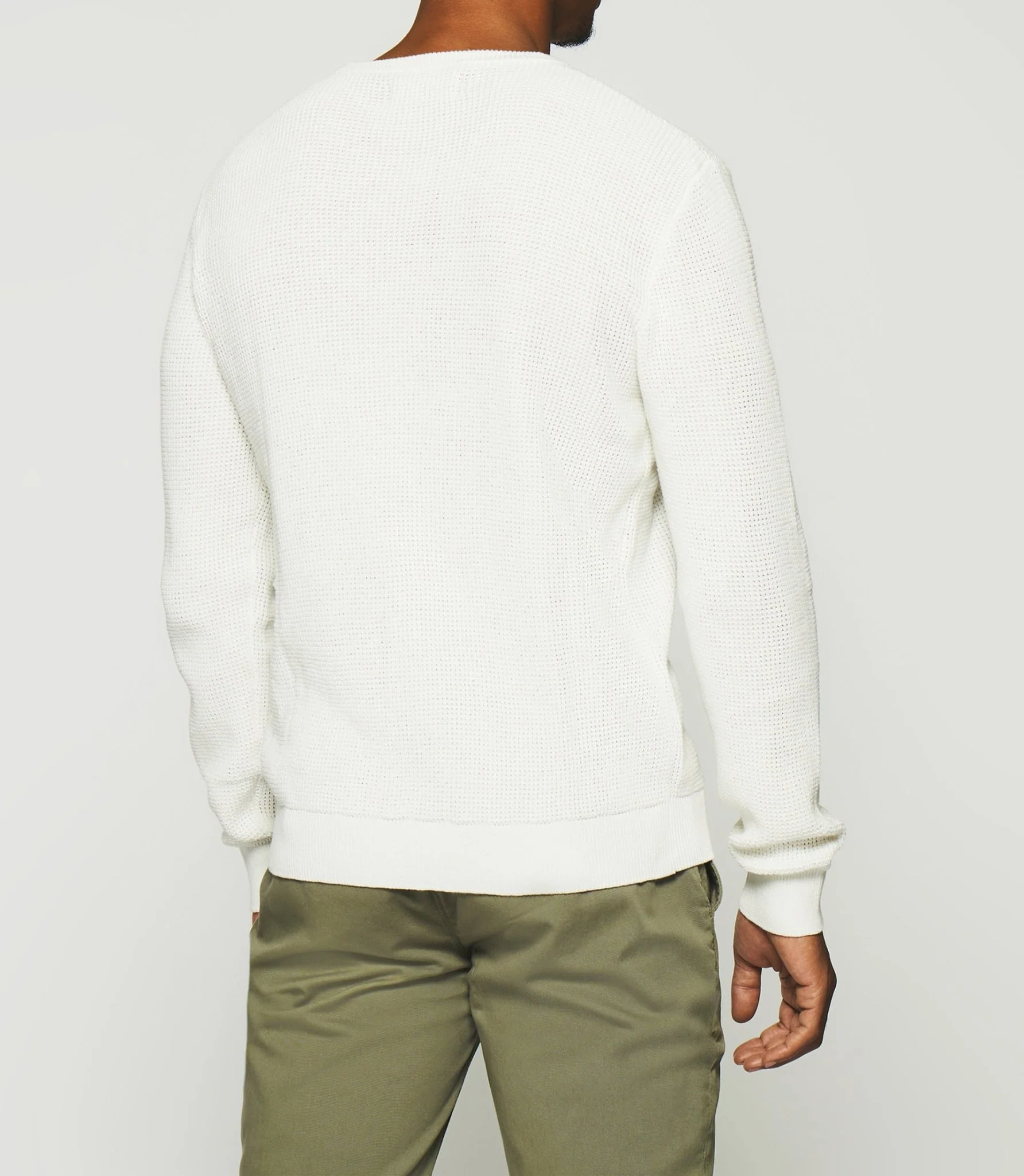 Pull col rond en coton écru DJANGO - Image 3
