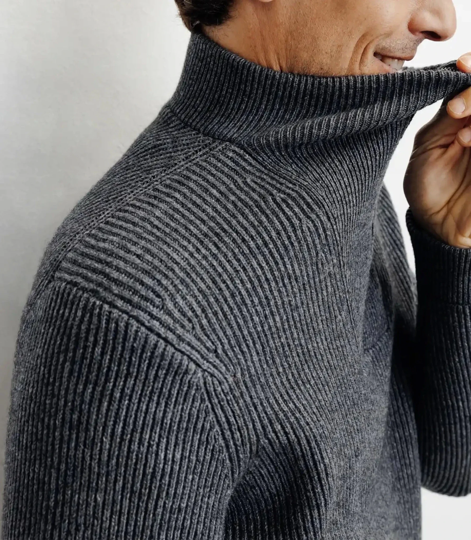 Pull en laine col camionneur anthracite - Image 5