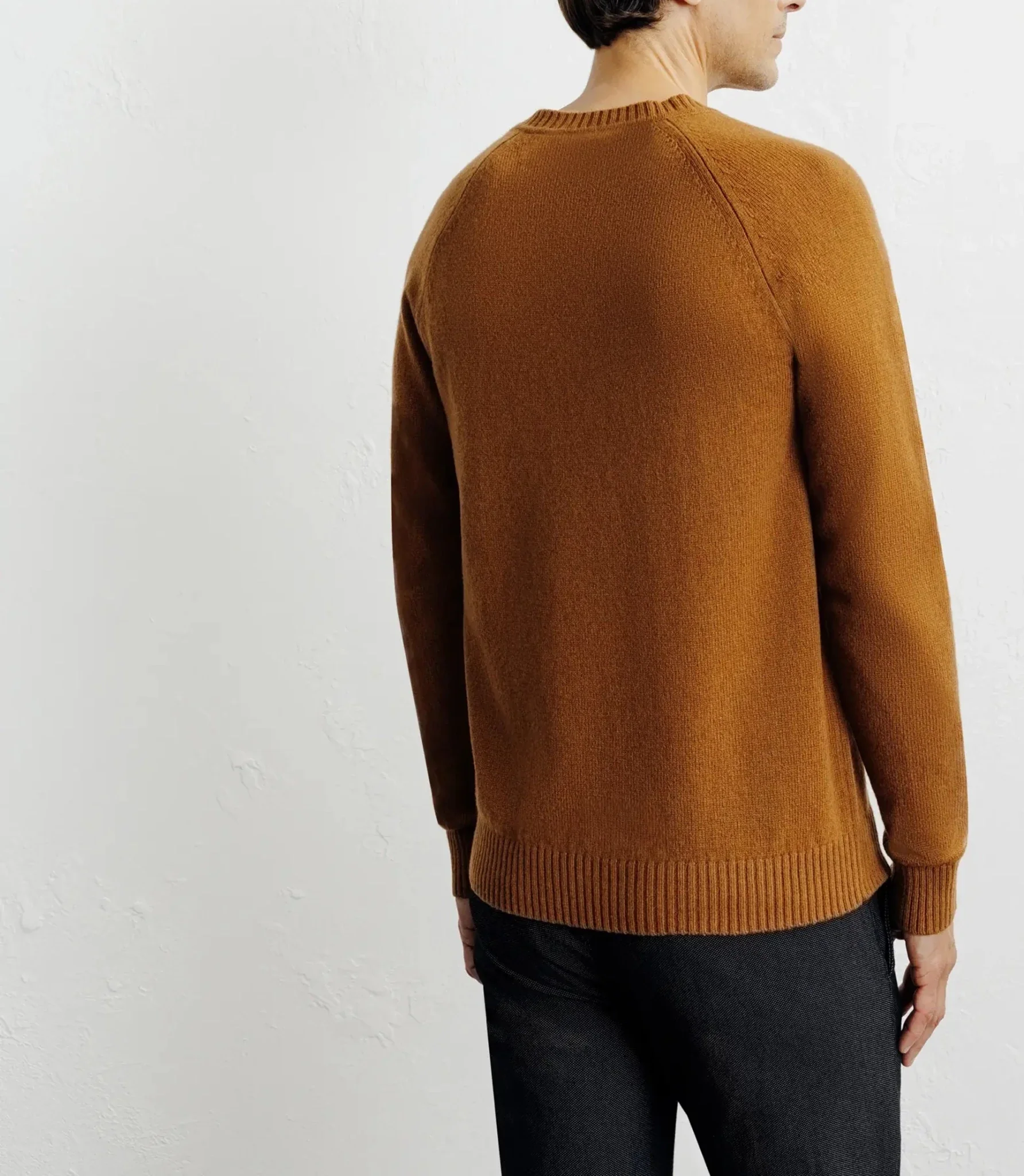 Pull en laine col rond camel foncé - Image 4