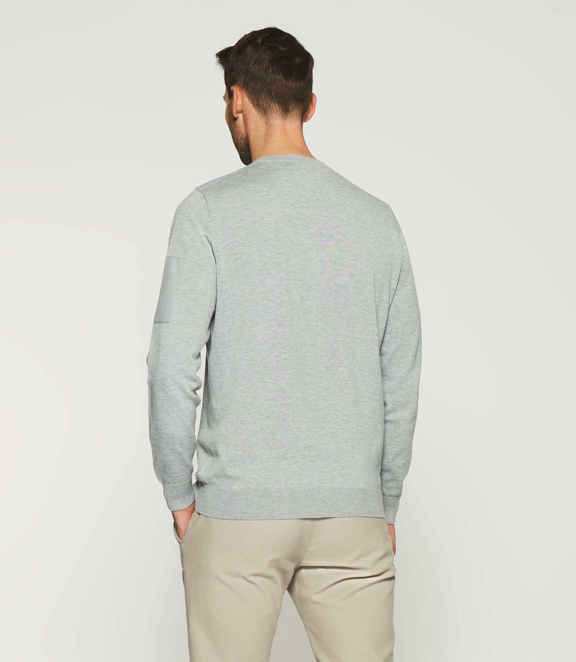 Pull col rond gris DAVID - Image 2