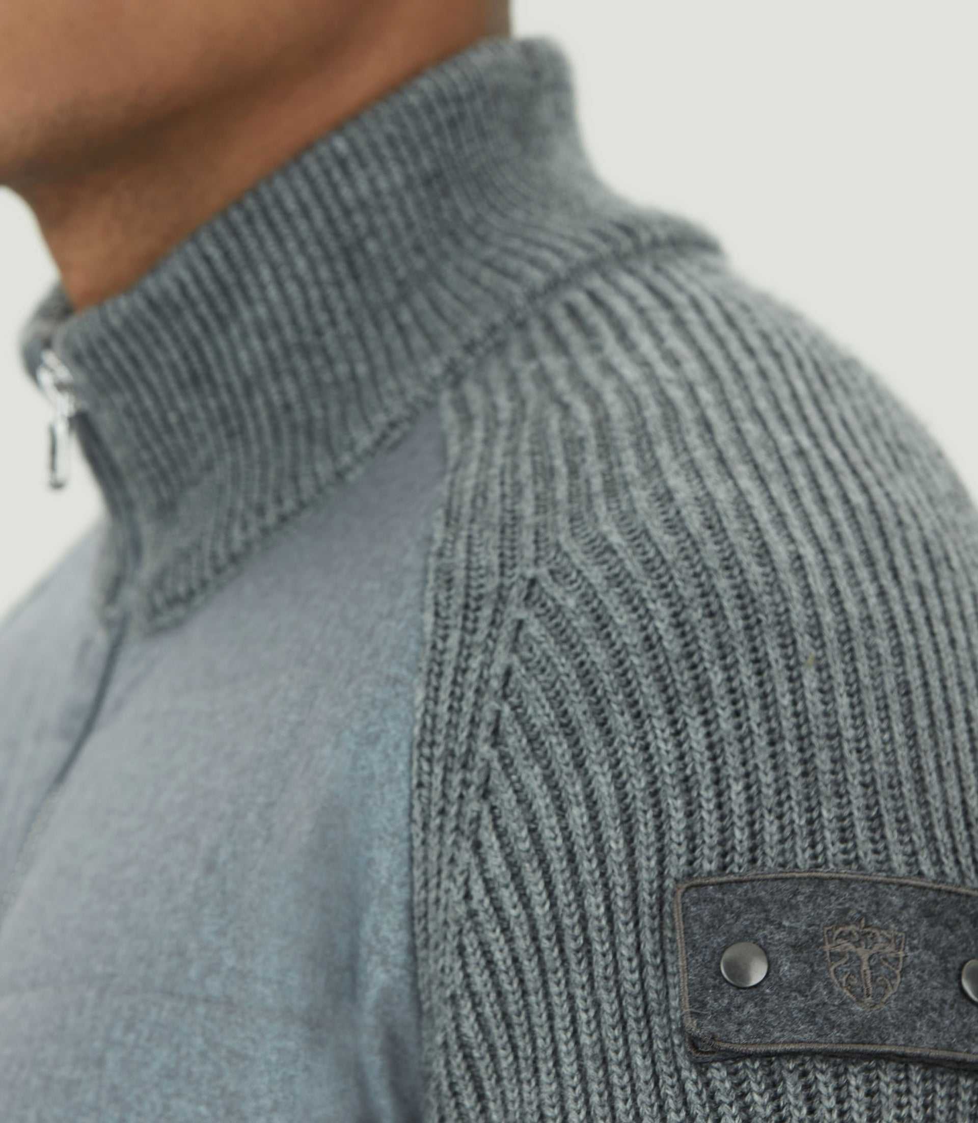 Sweat zippé col montant gris chiné "SWlestat" - Image 5