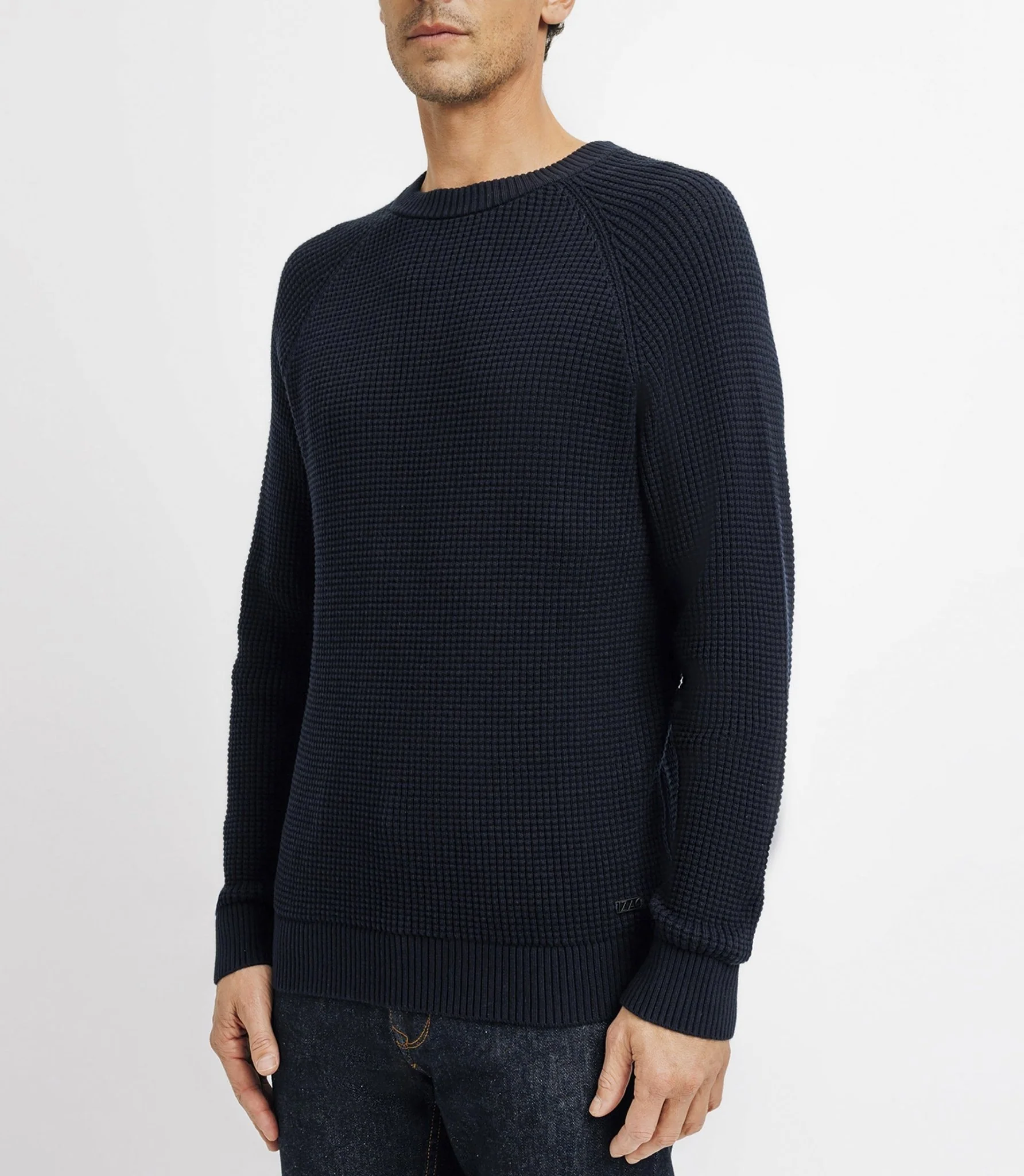 Pull col rond marine - Image 2