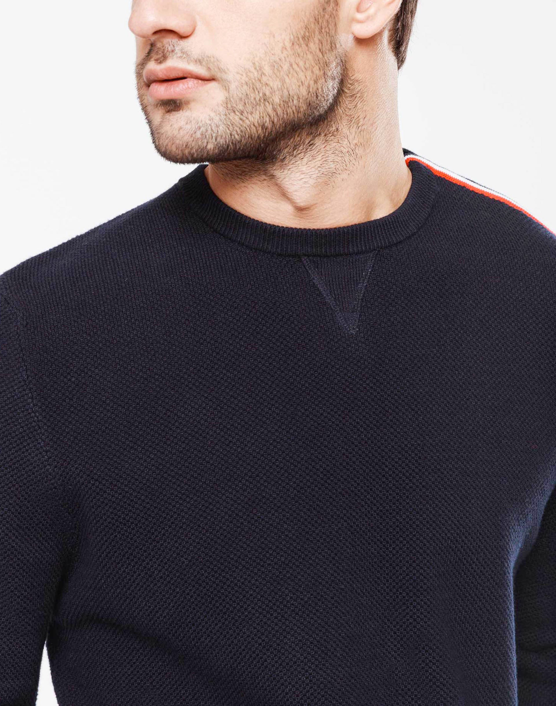 Pull marine épaule zippée - Image 3