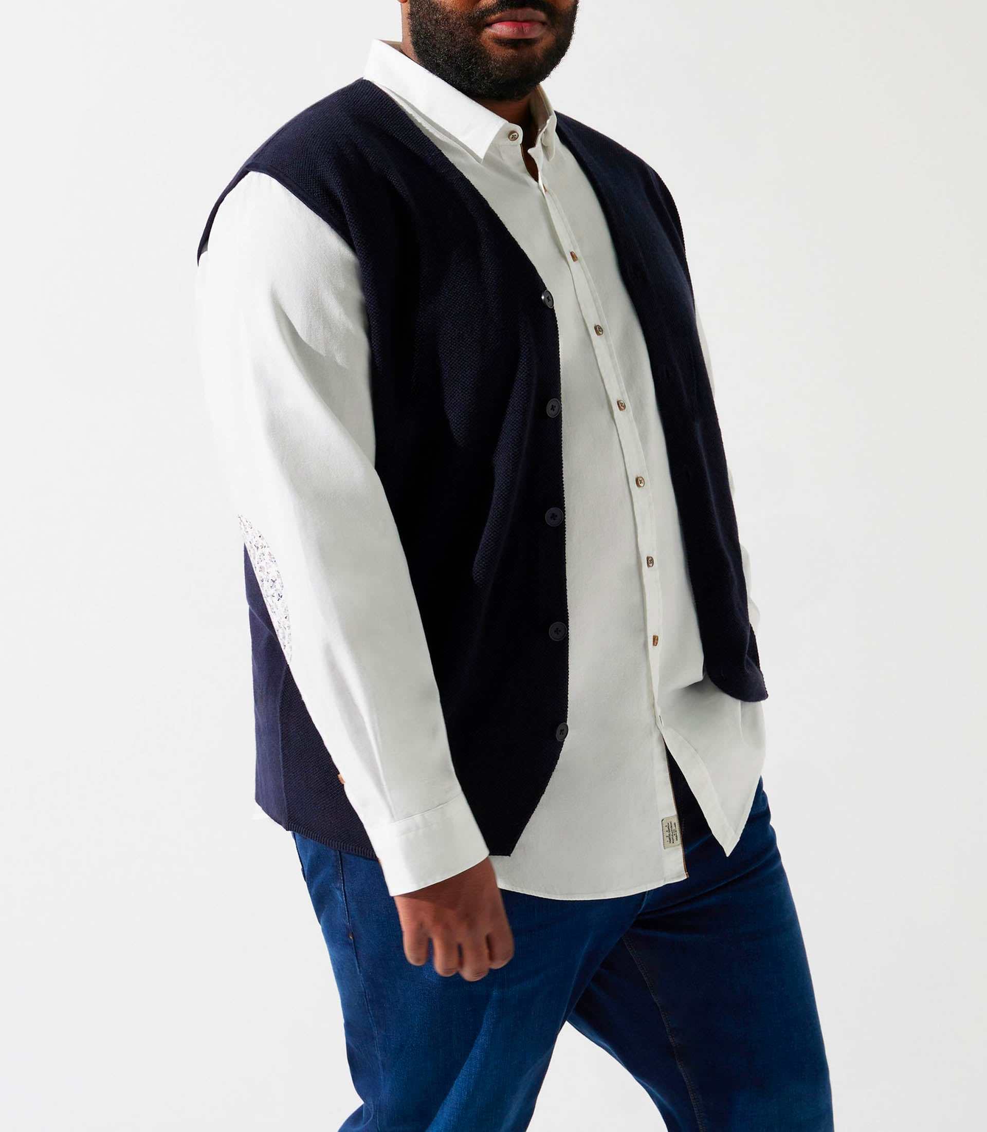 Gilet sans manches en maille marine DIVINBT - Image 2