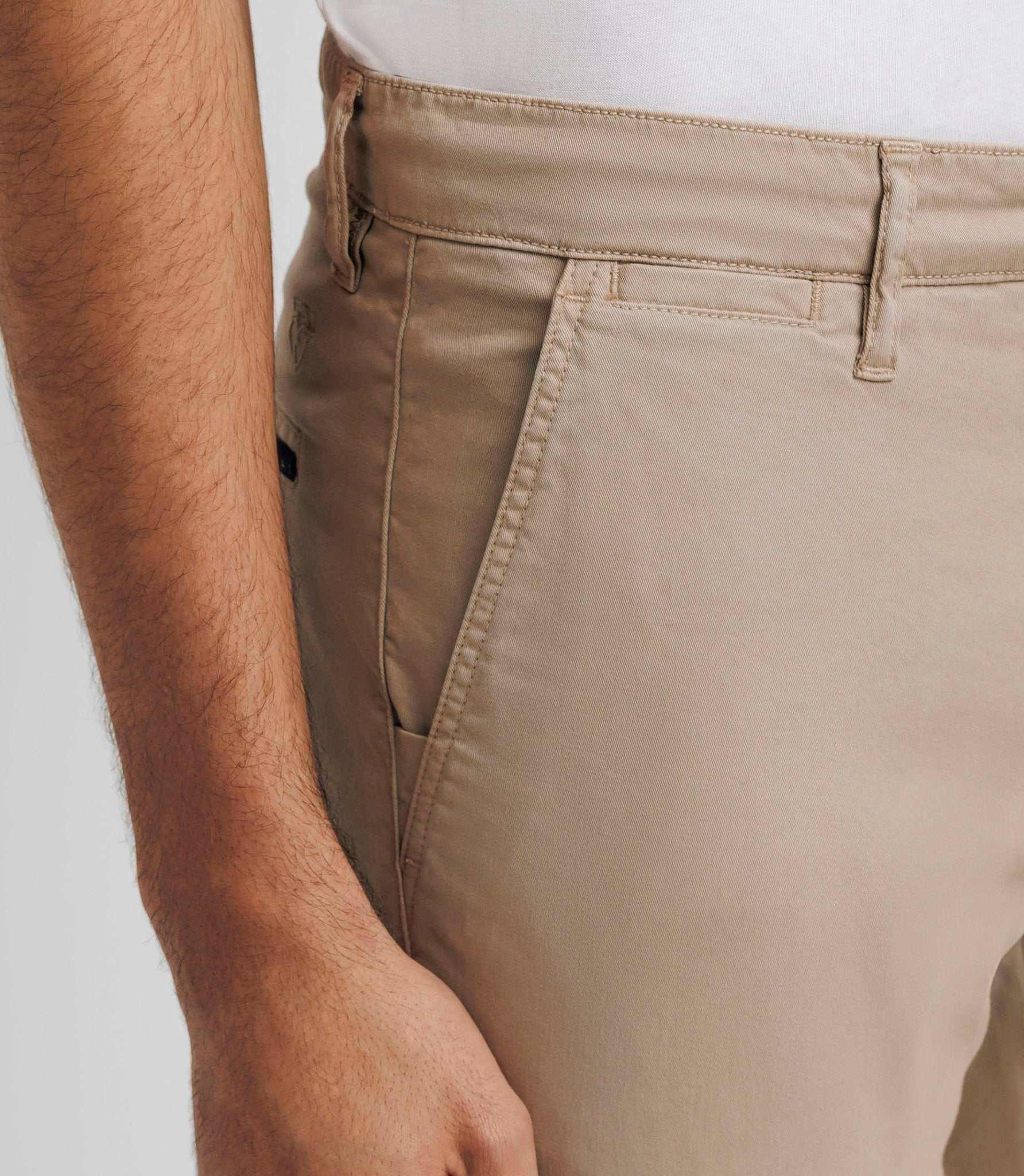 Pantalon casual stretch beige - Image 3