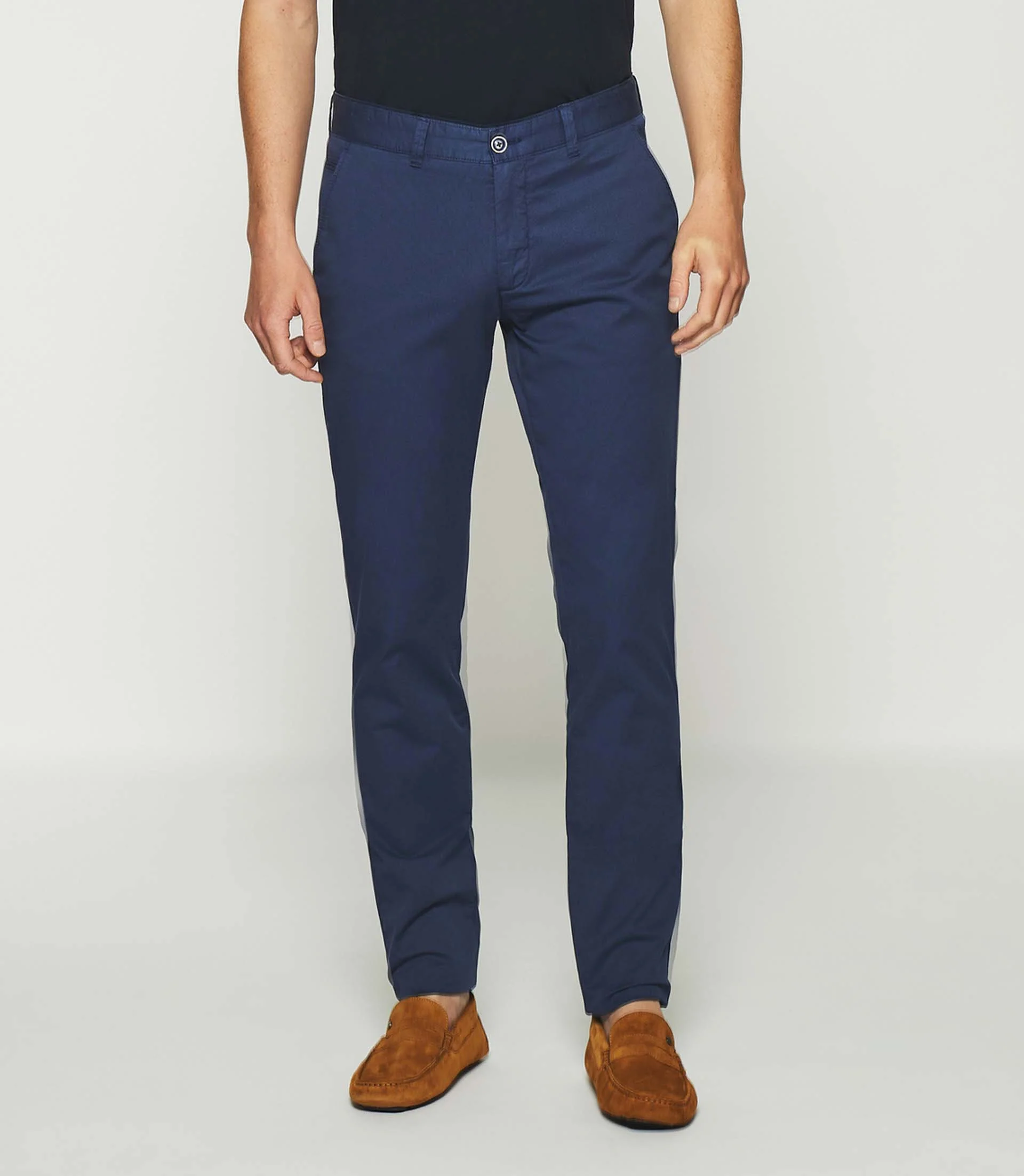 Pantalon slim à imprimé marine