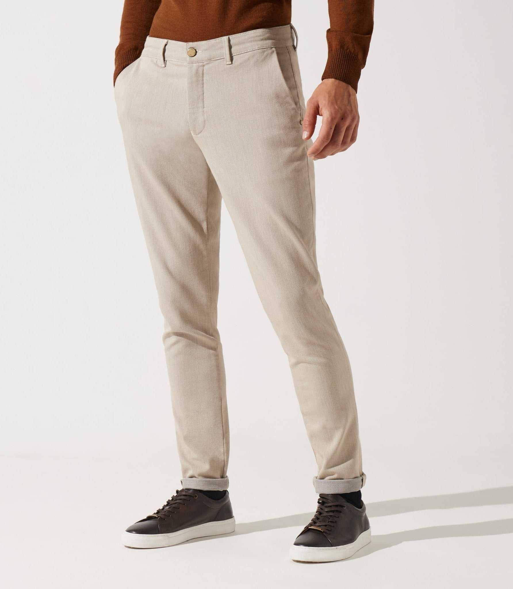 Pantalon chino armuré beige VARFAIT