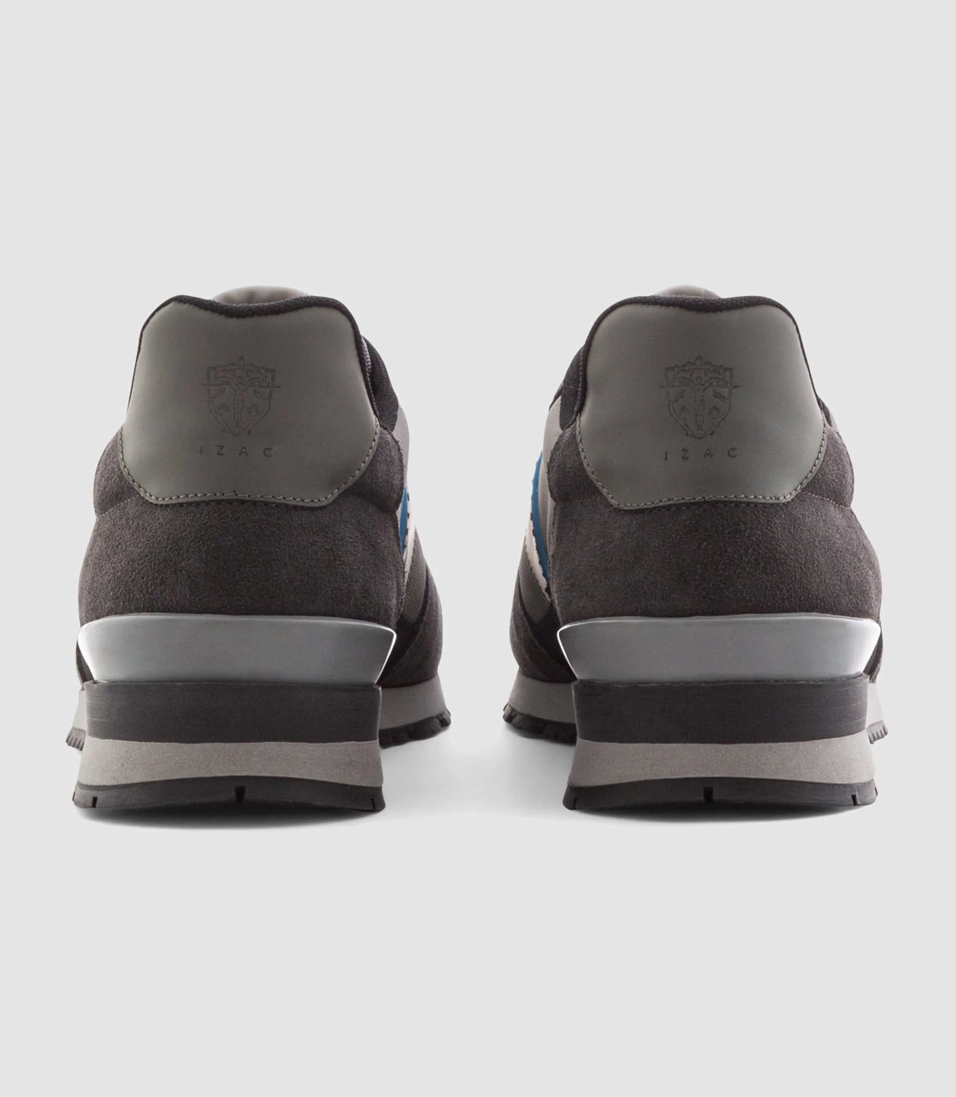 Sneakers cuir et textile grise "Emeric" - Image 3