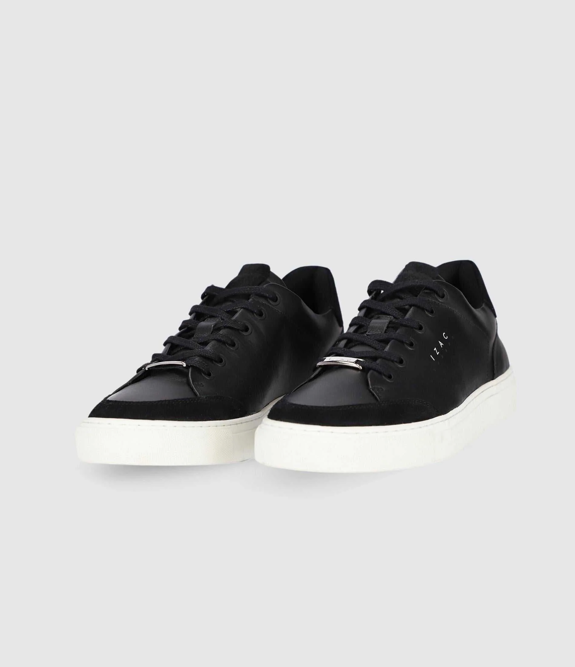 Sneakers cuir bi matière noir OSAKA - Image 3