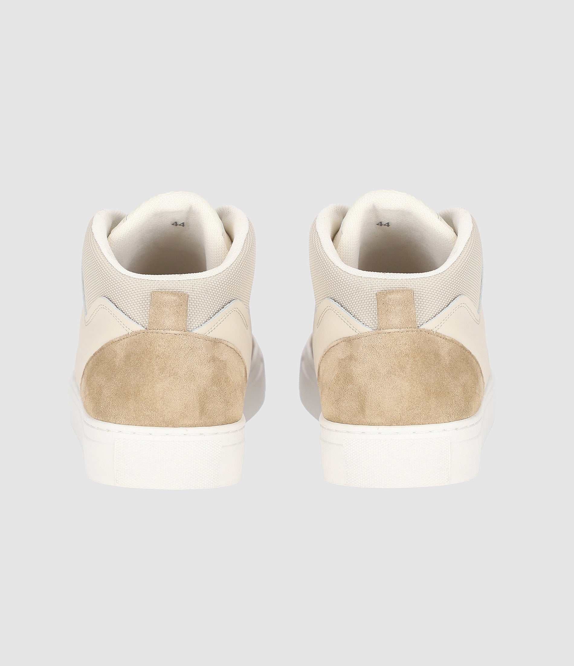 Sneakers montantes bi matière blanc et beige OSLO - Image 5