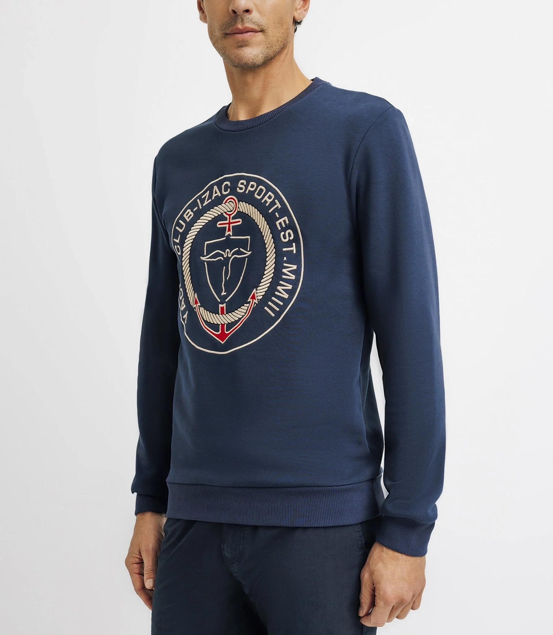 Pull sweat avec patch marine