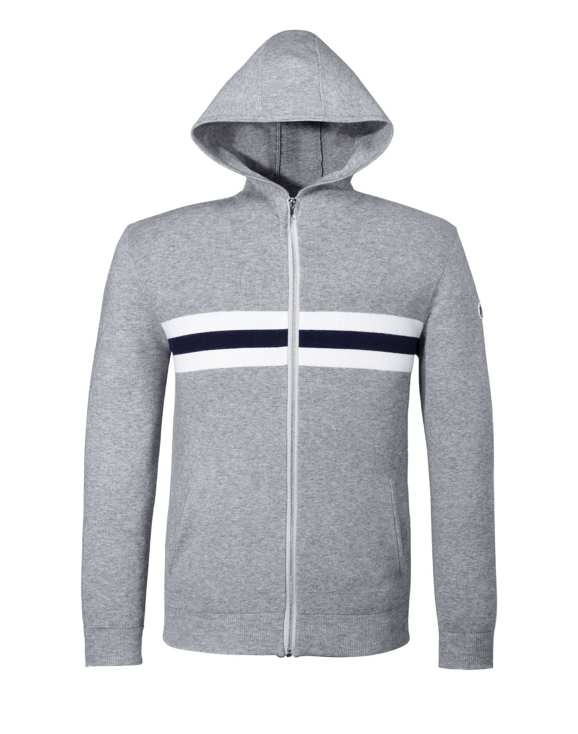 Sweat pull zippé gris chiné "Nikos" - Image 4