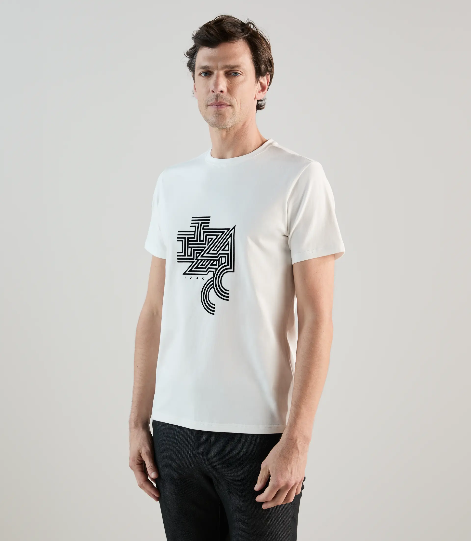 T-shirt à manches courtes avec print écru