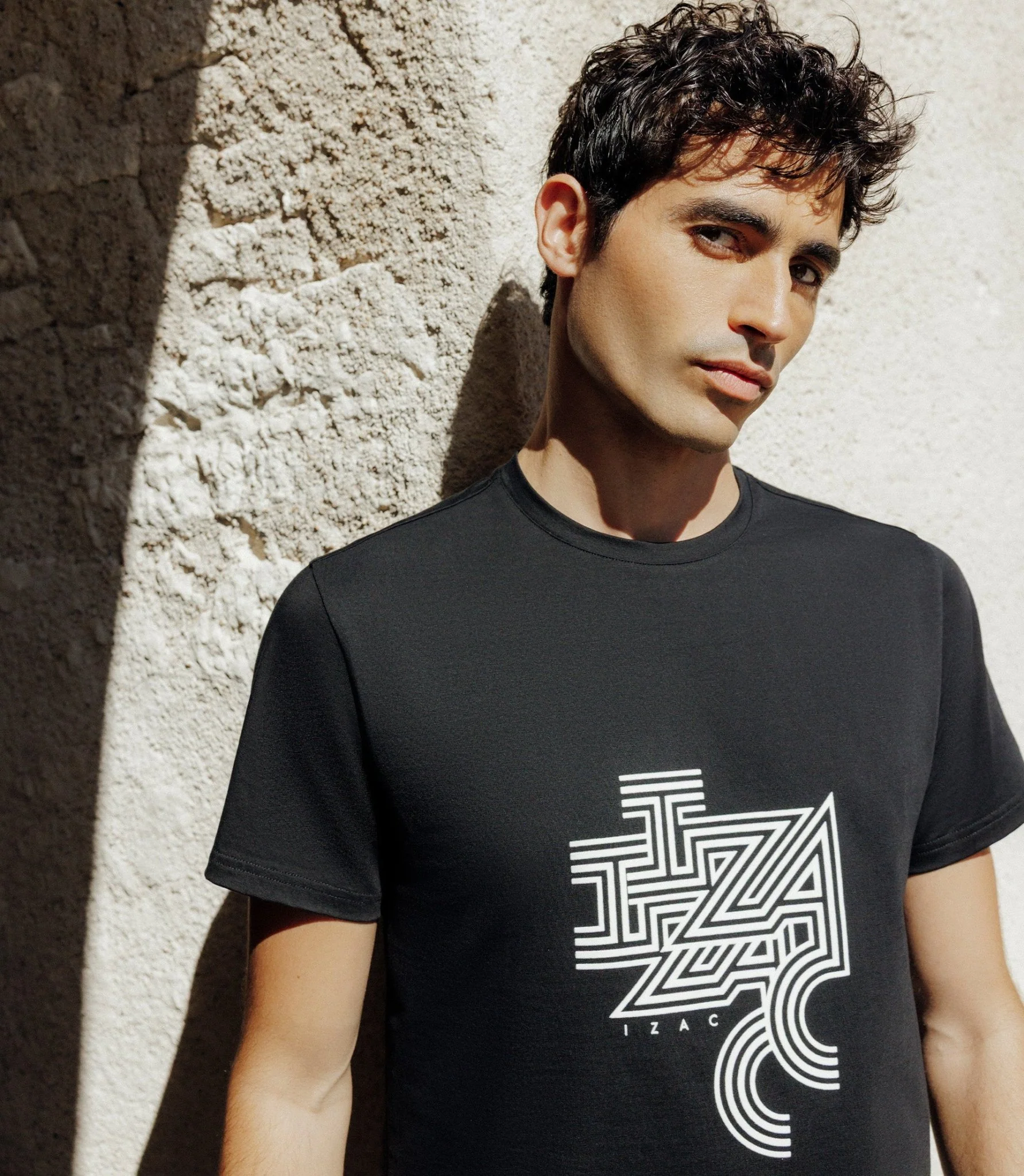 T-shirt à manches courtes avec print noir