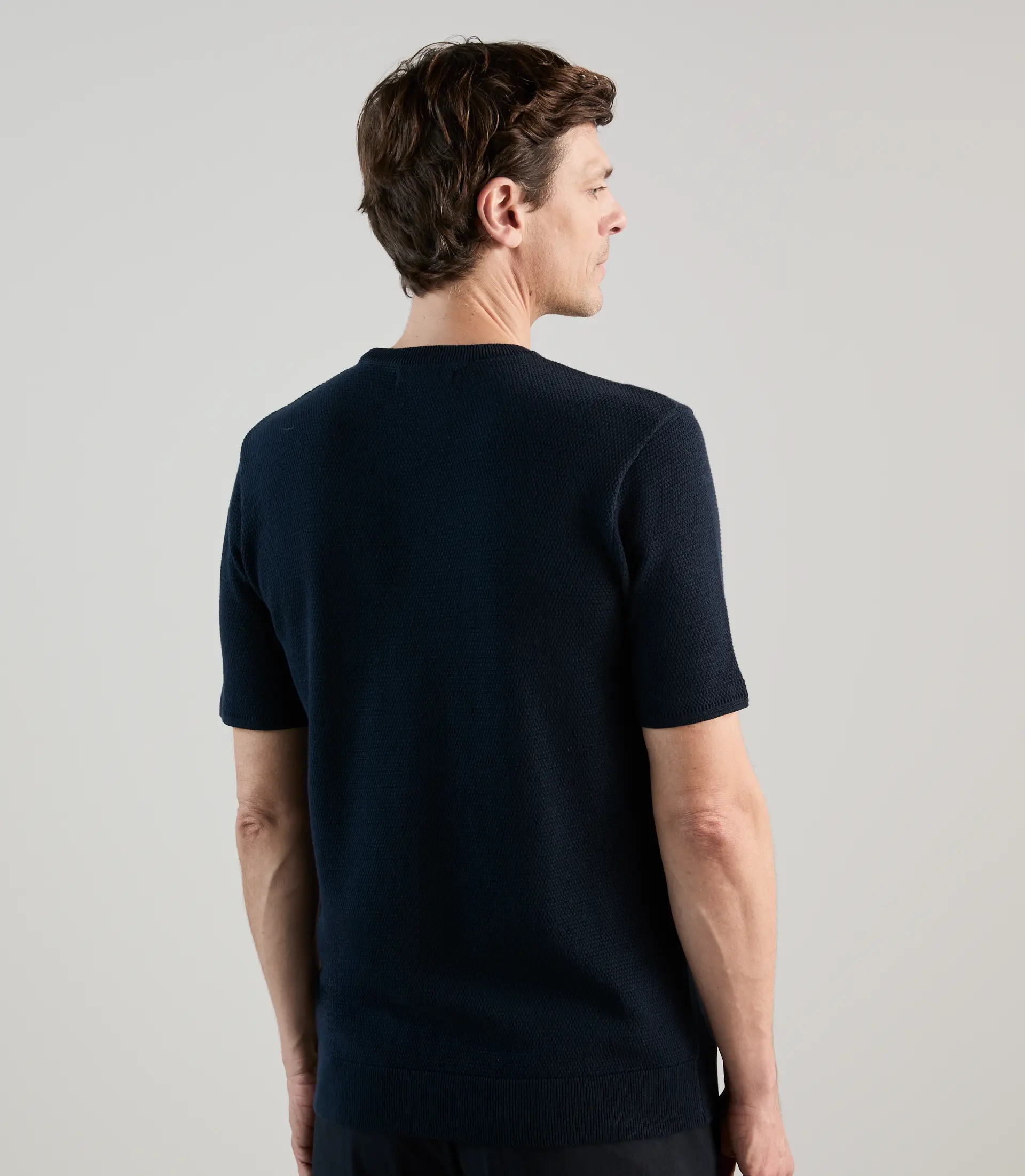 T-shirt à manches courtes en jeu de points marine - Image 4