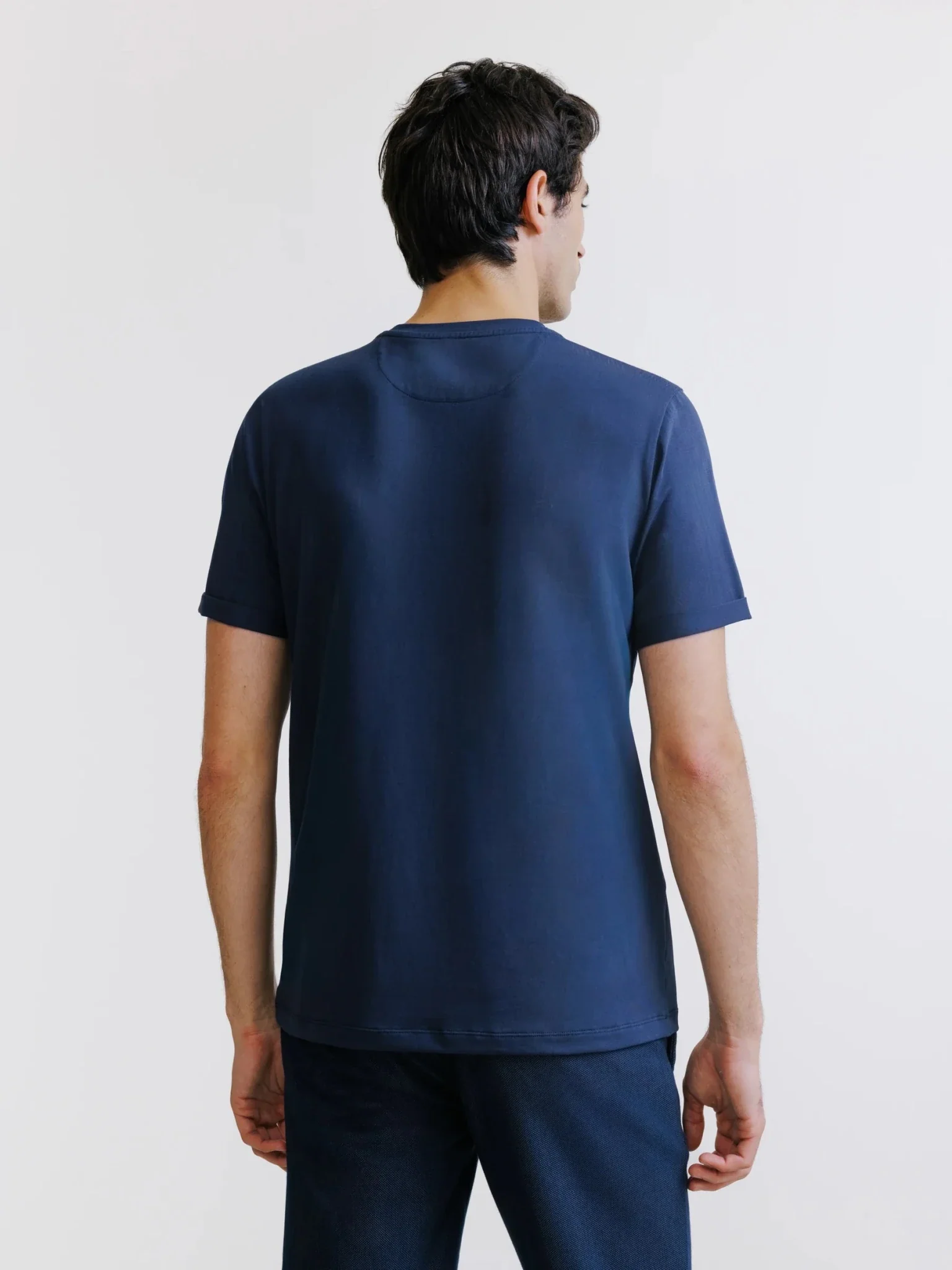 T-shirt col rond marine - Image 4