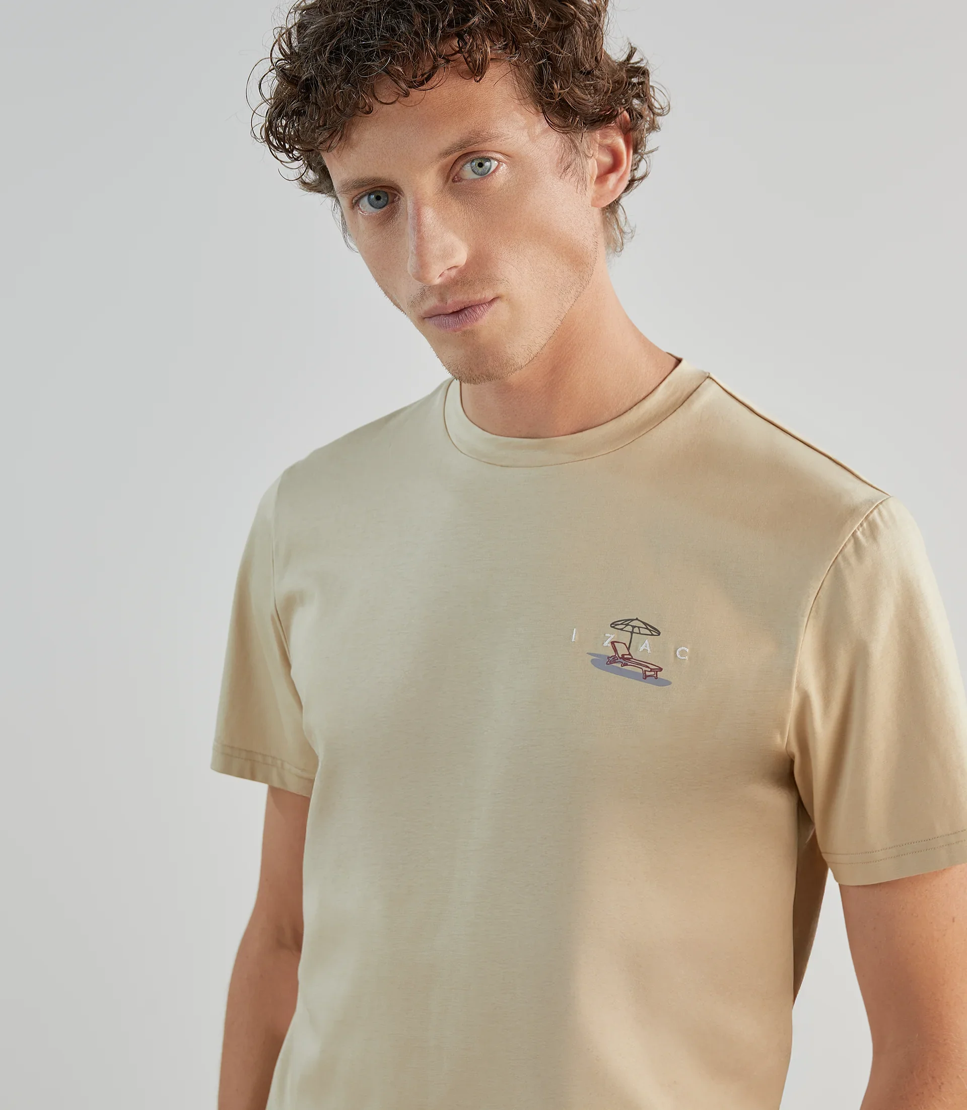T-shirt col rond beige - Image 3
