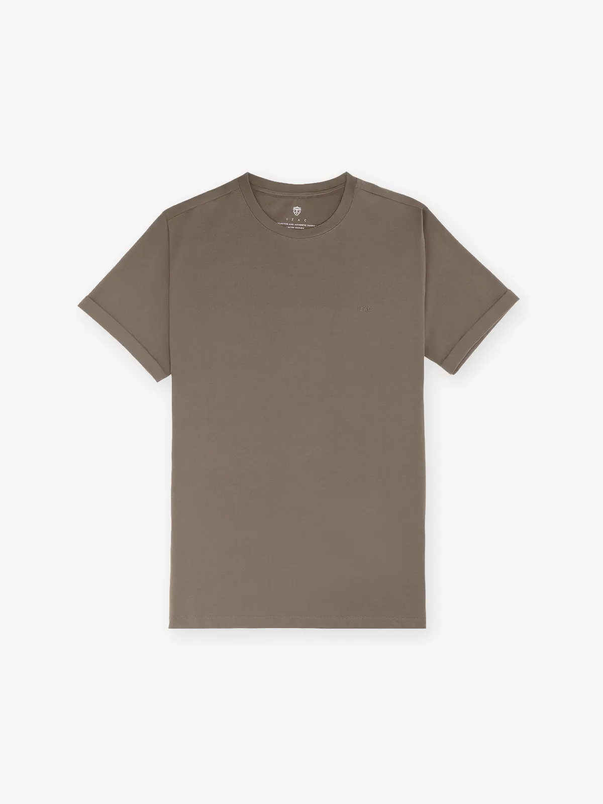 T-shirt col rond basique chatain