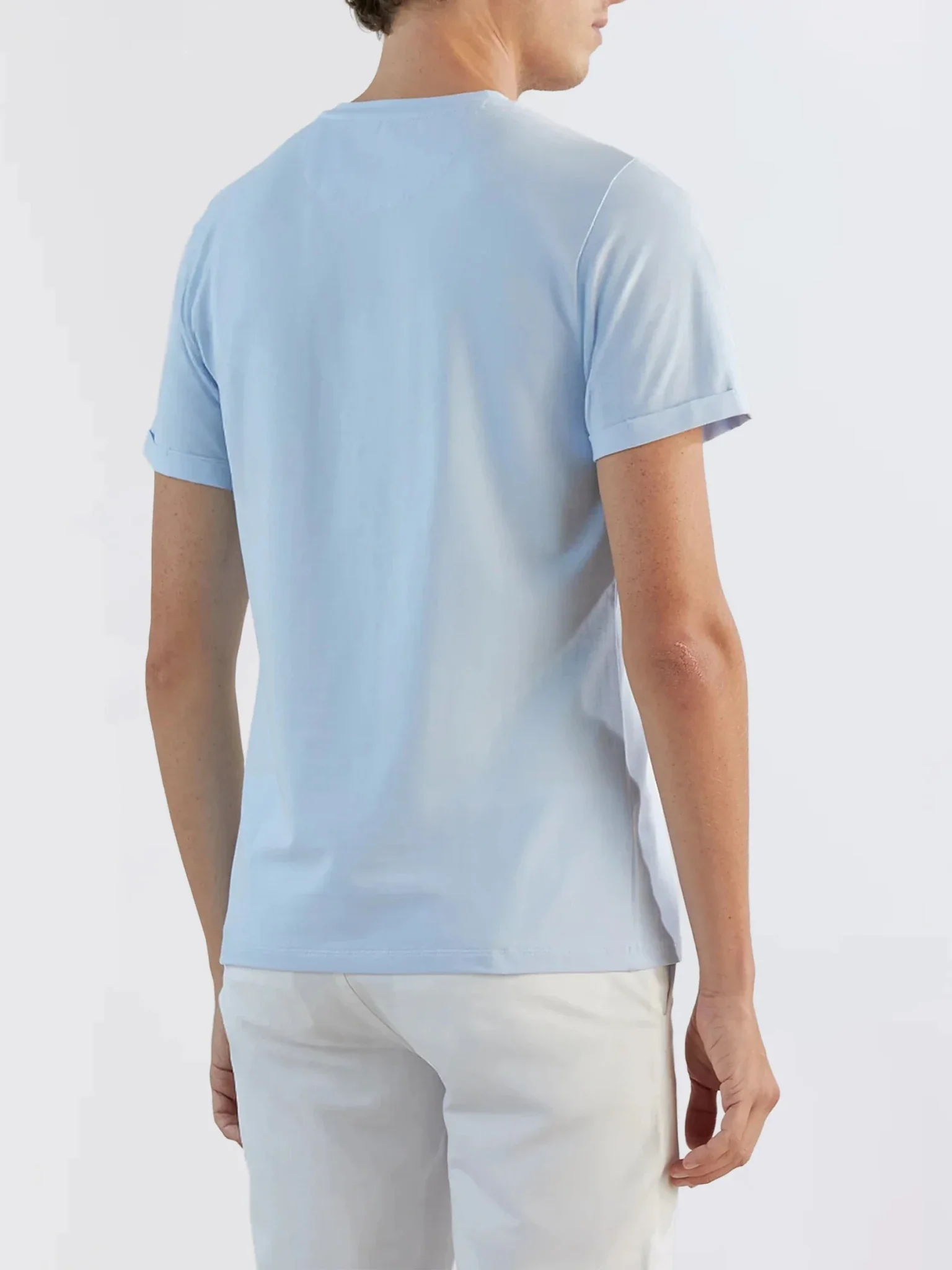 T-shirt col rond bleu ciel - Image 3
