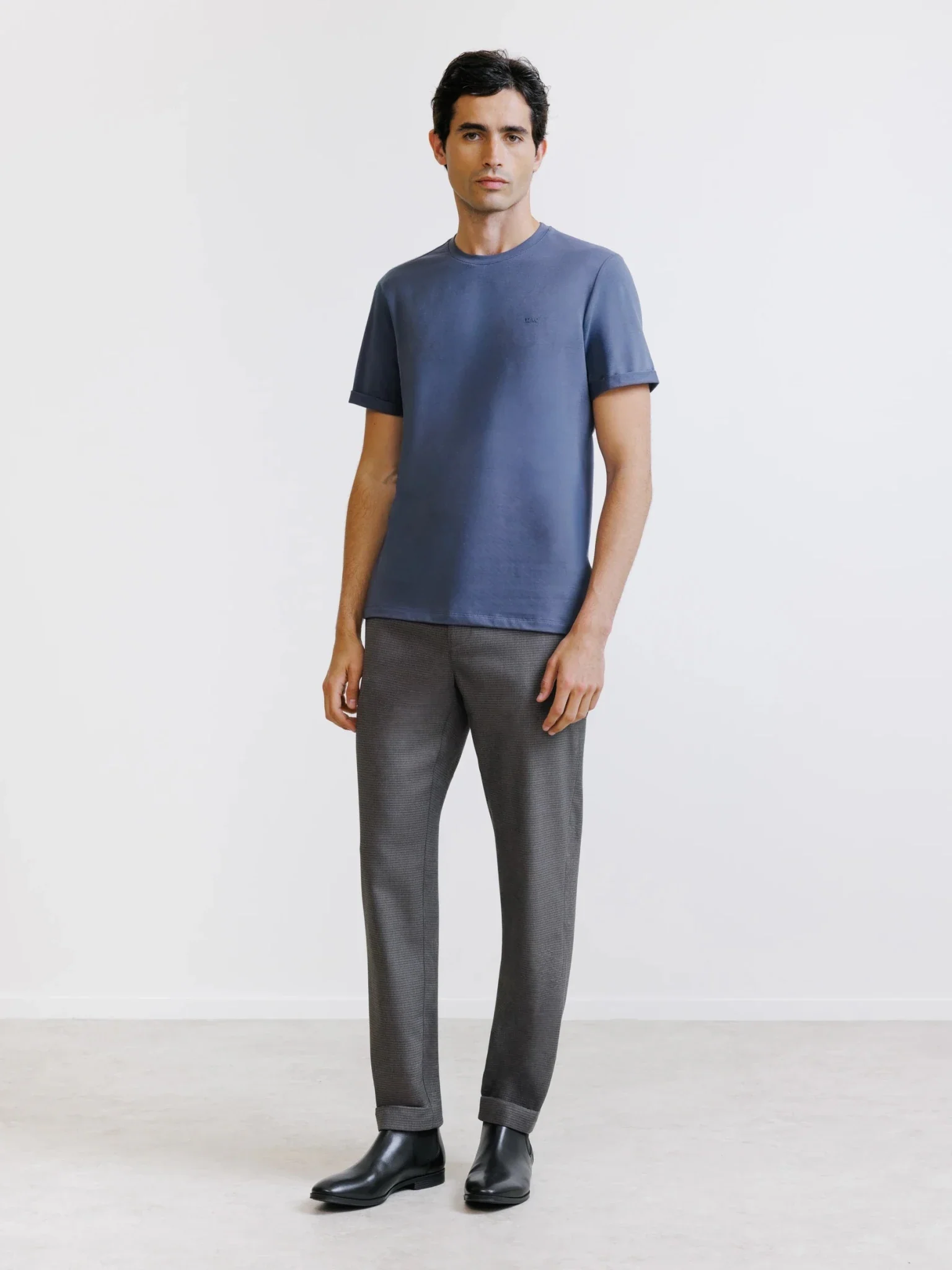T-shirt col rond bleu gris - Image 3