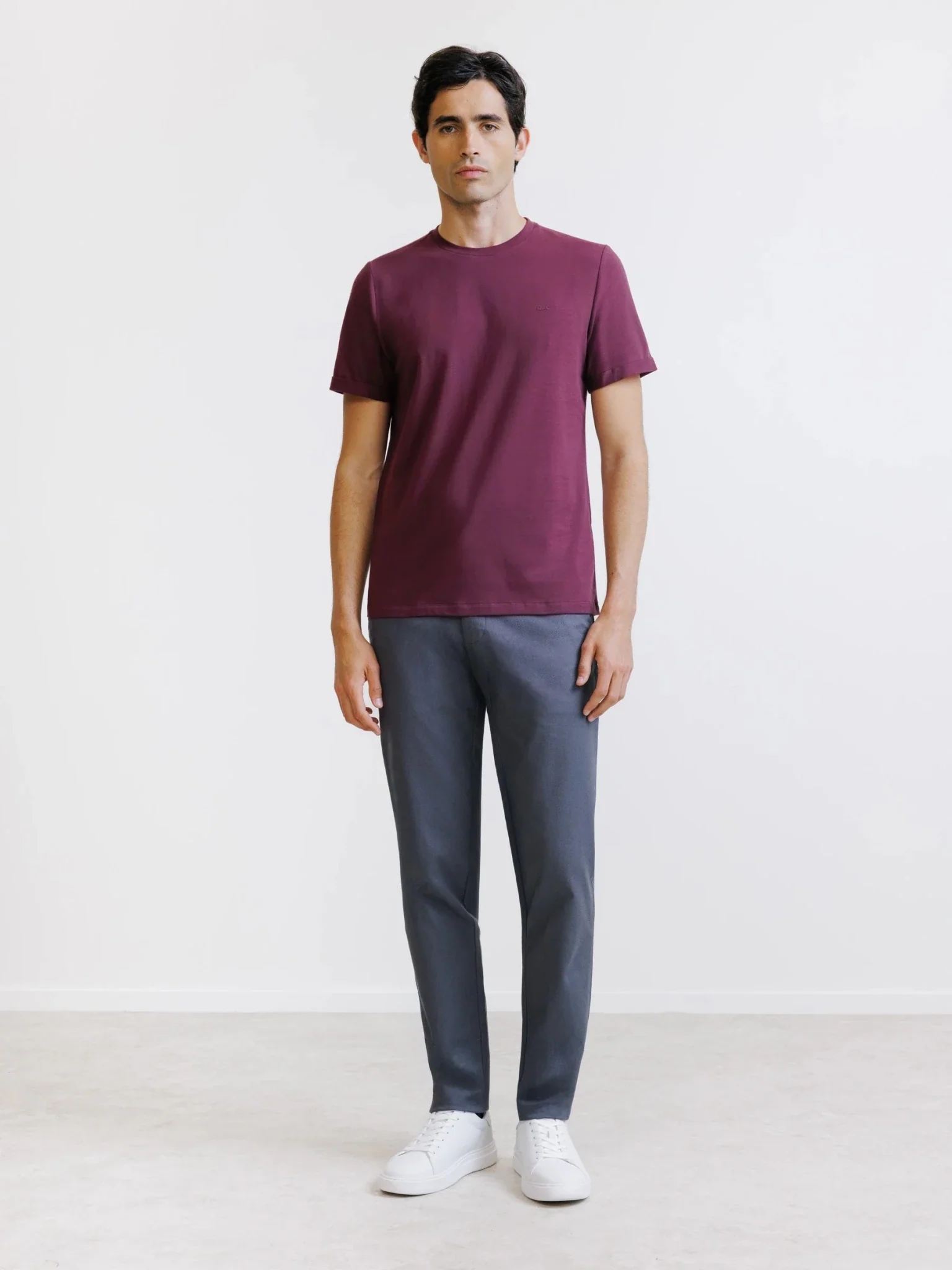 T-shirt col rond bordeaux - Image 3