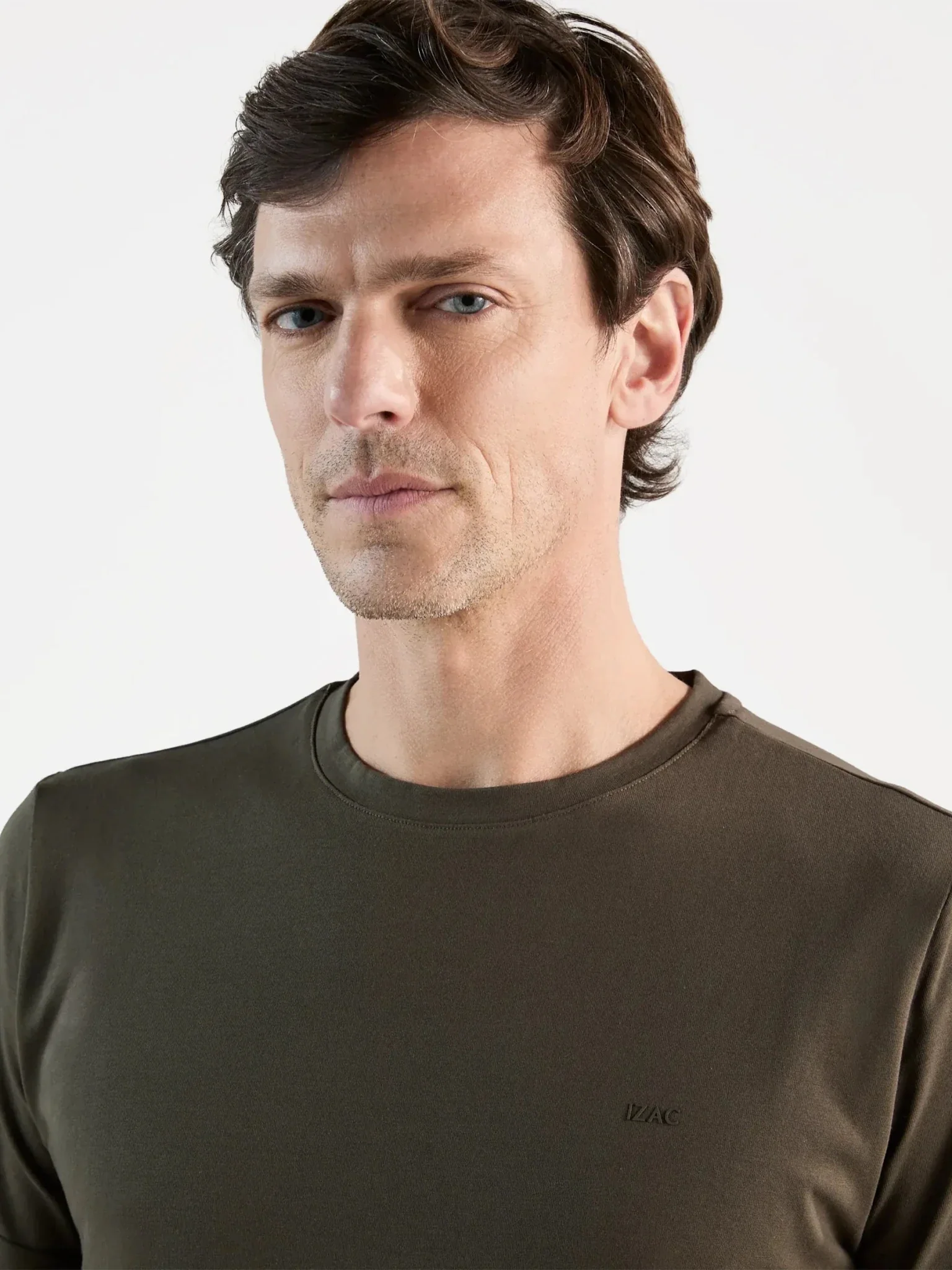 T-shirt col rond kaki foncé - Image 2