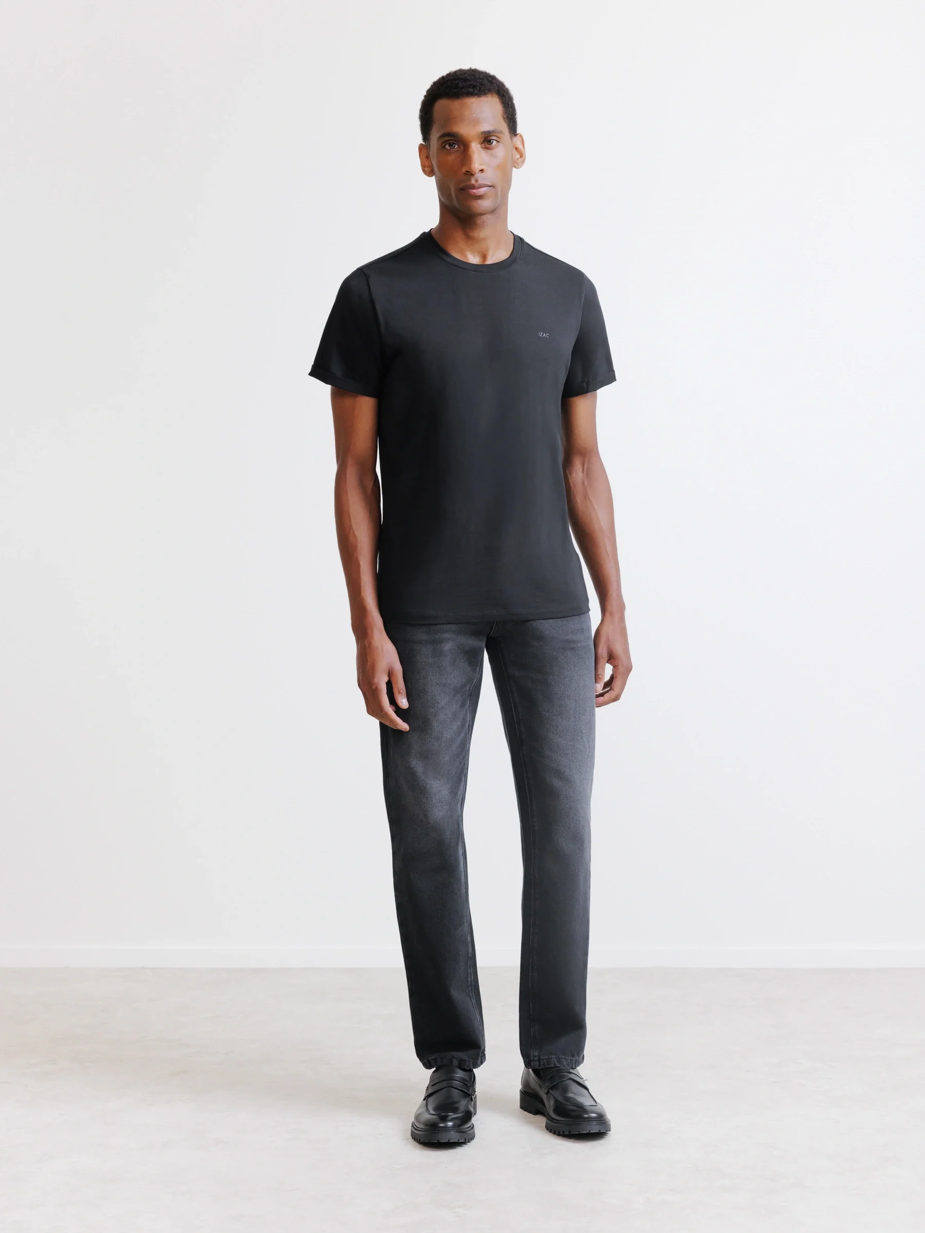 T-shirt col rond noir - Image 3
