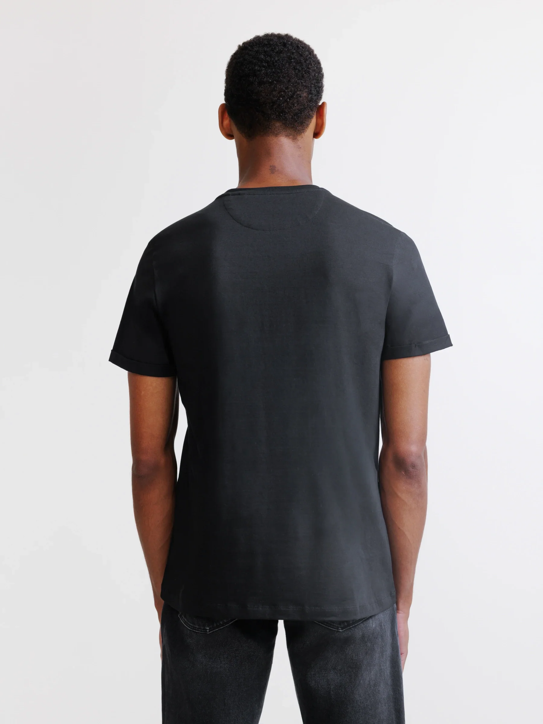 T-shirt col rond noir - Image 4