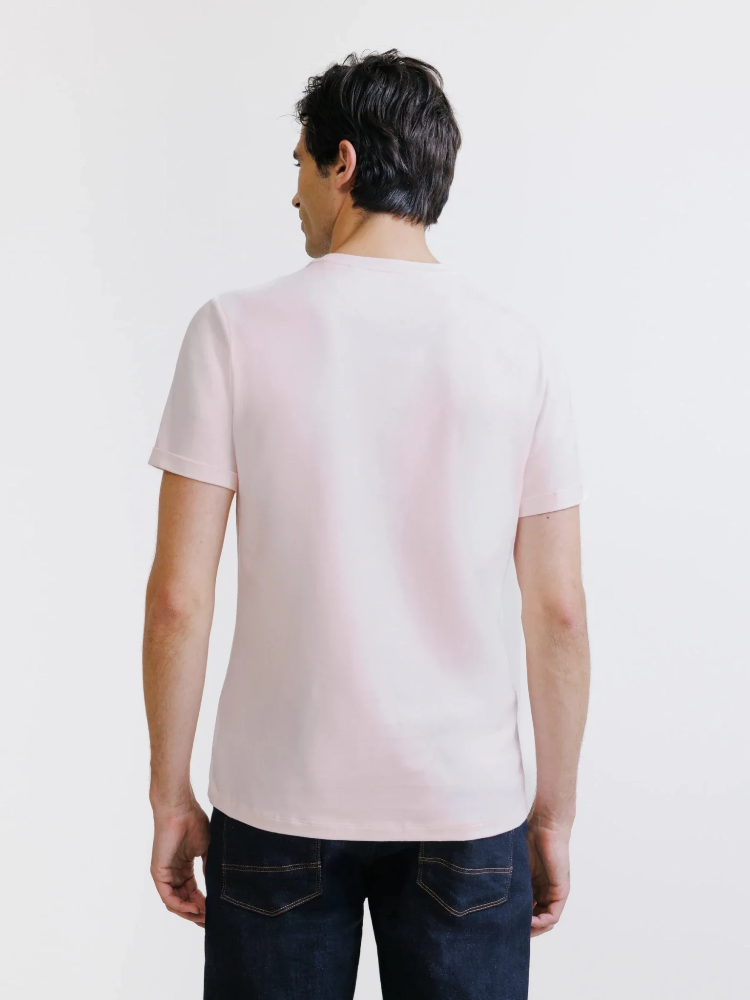 T-shirt col rond rose clair - Image 4