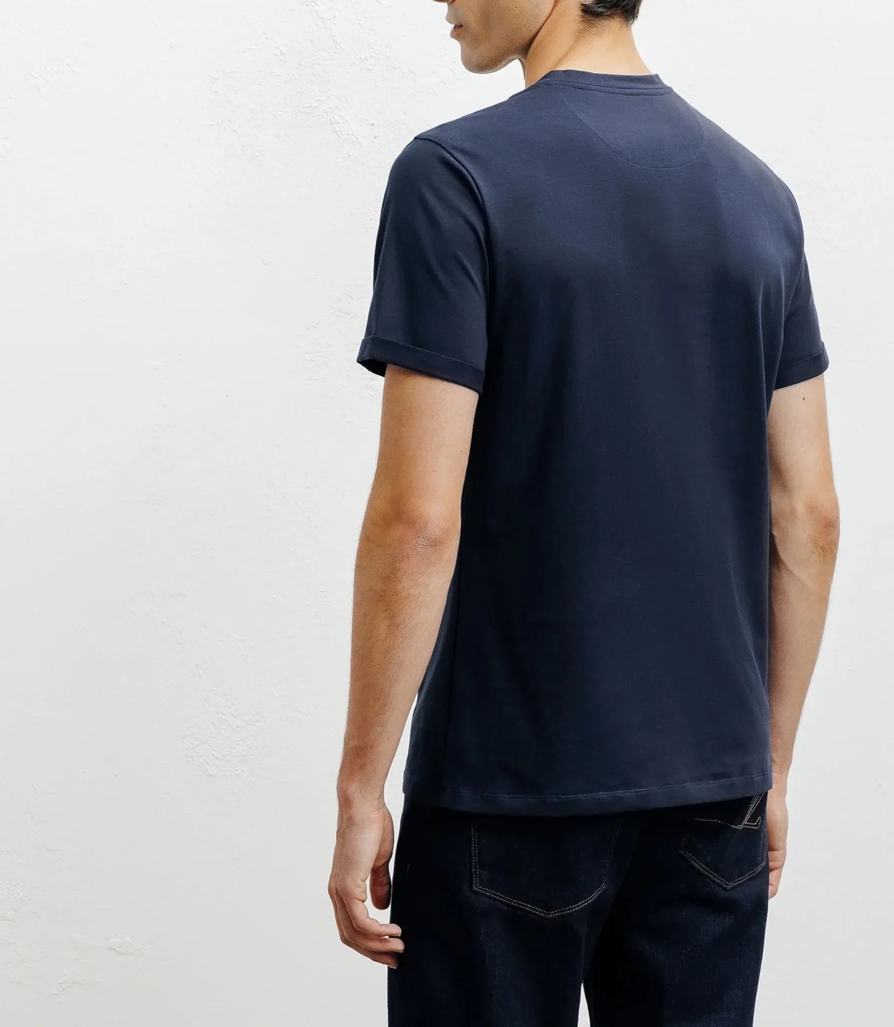 T-shirt col V marine - Image 4