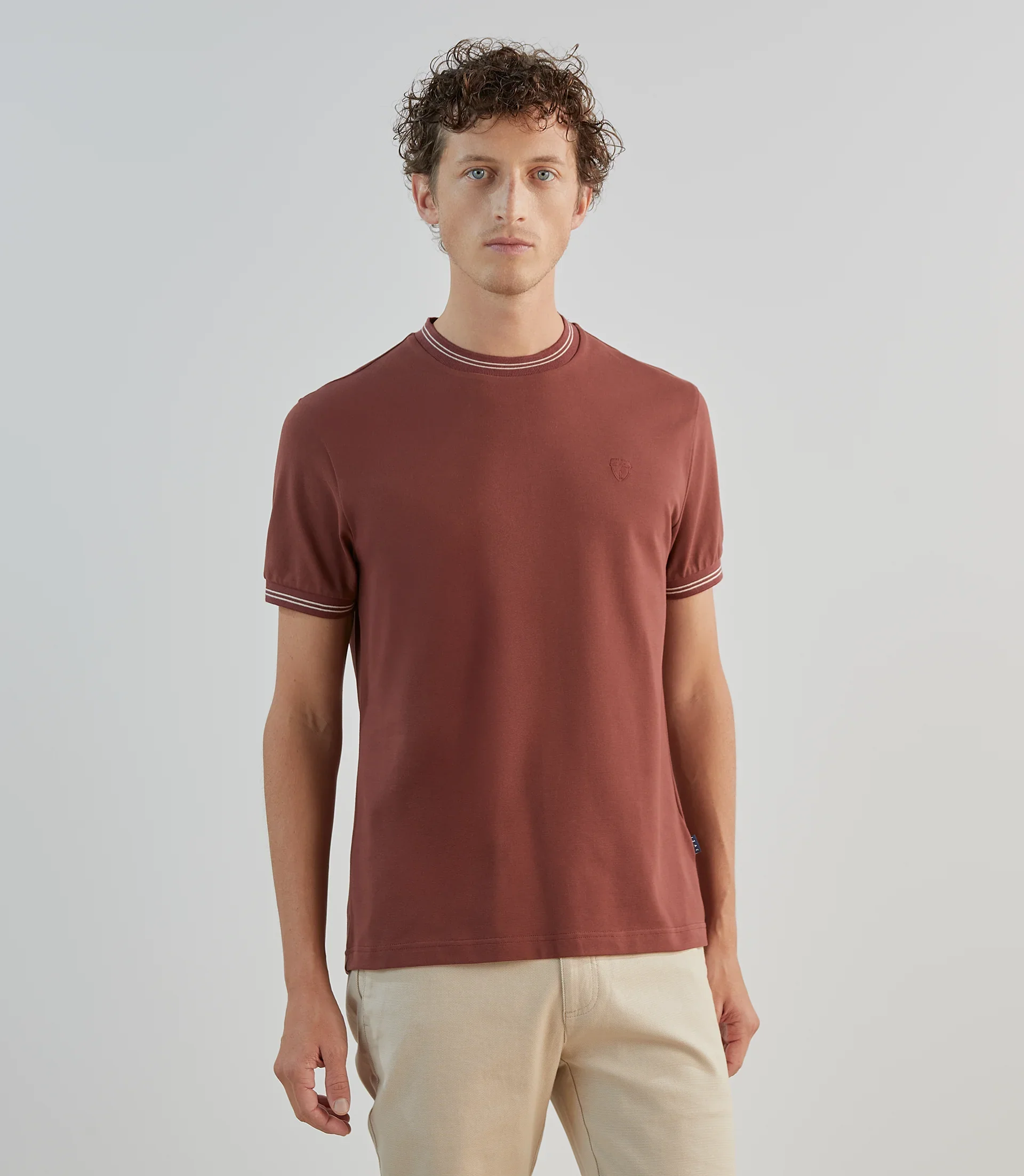 T-shirt en piqué à manches courtes rouge