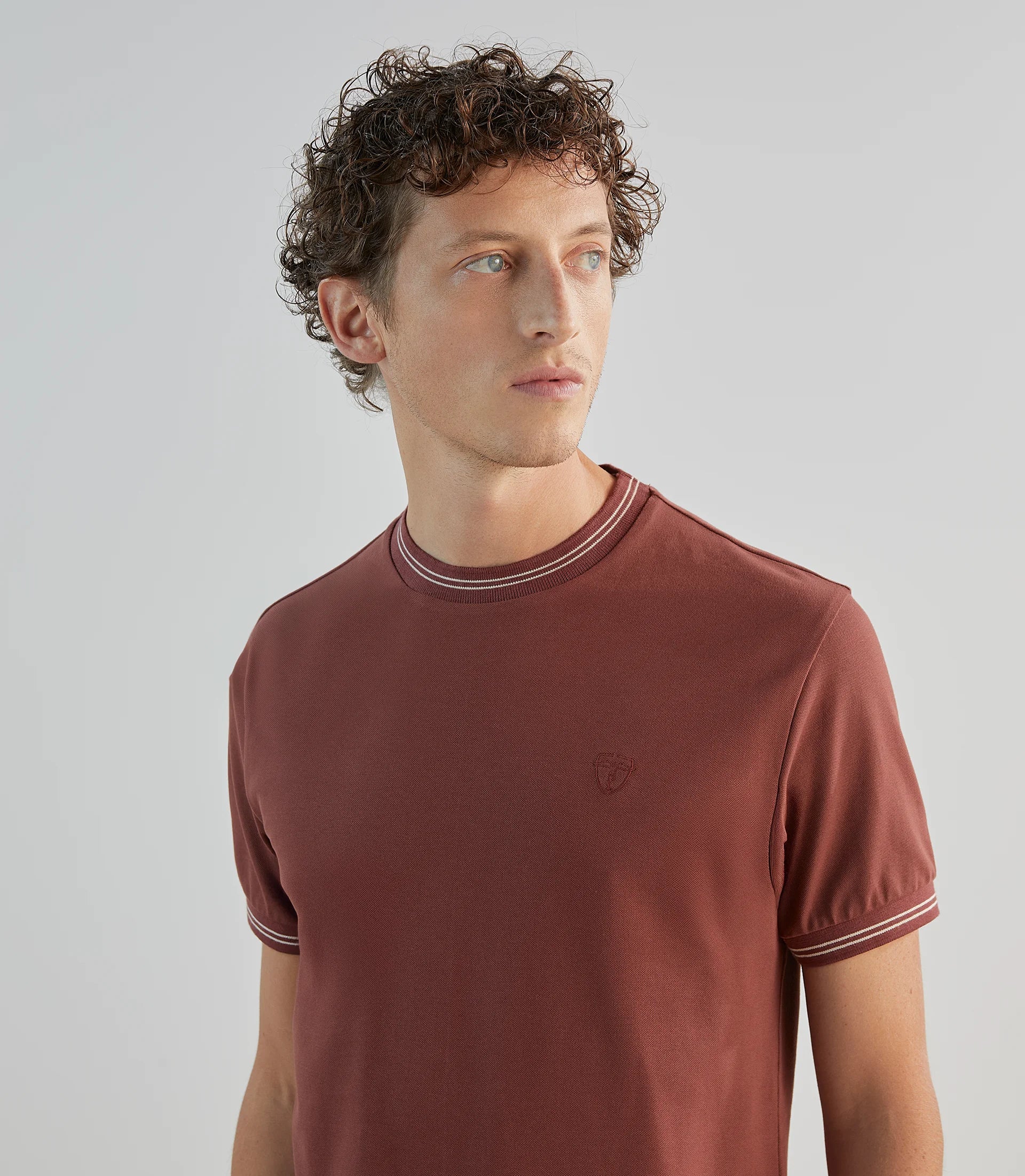 T-shirt en piqué à manches courtes rouge - Image 2
