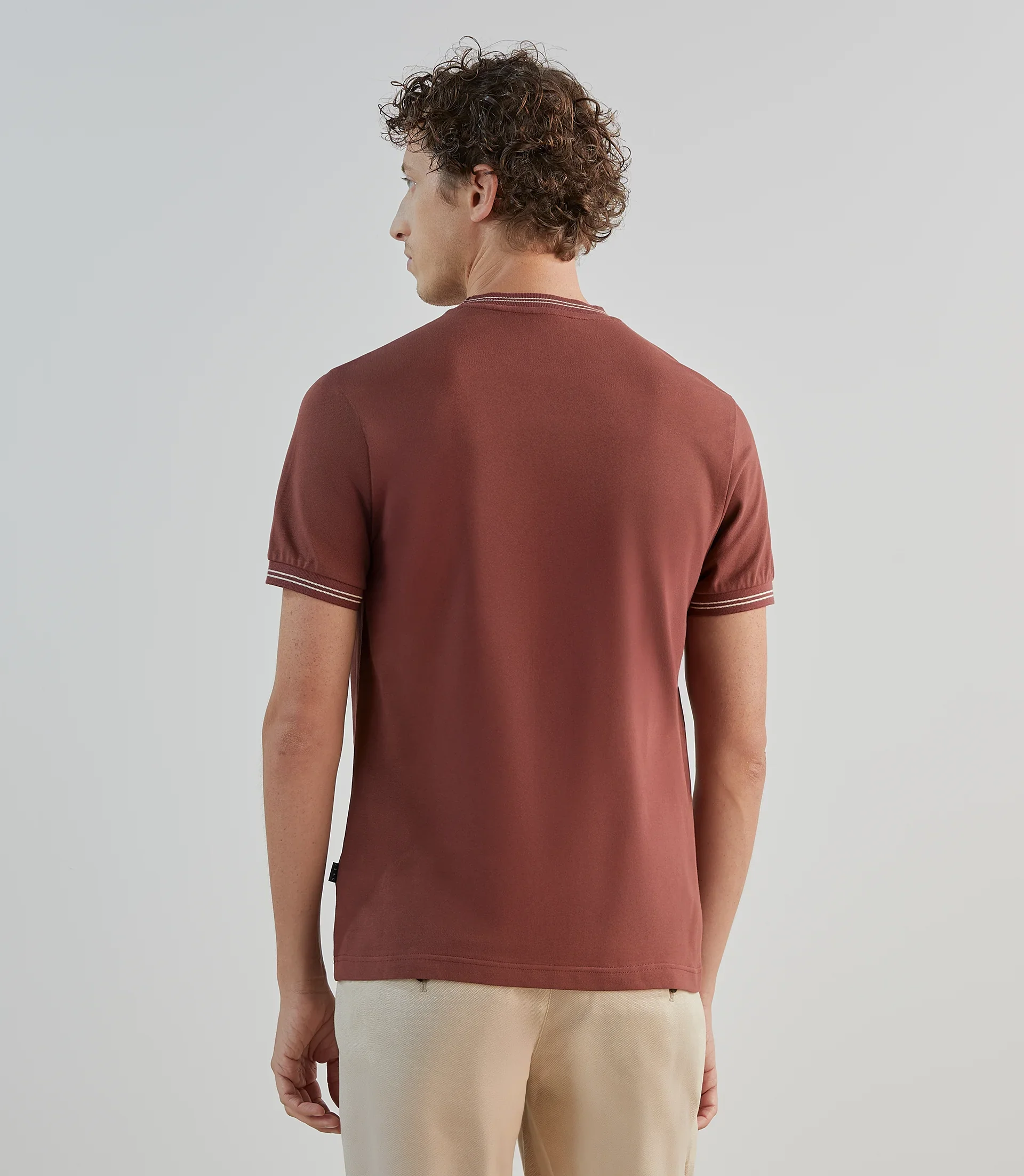T-shirt en piqué à manches courtes rouge - Image 3