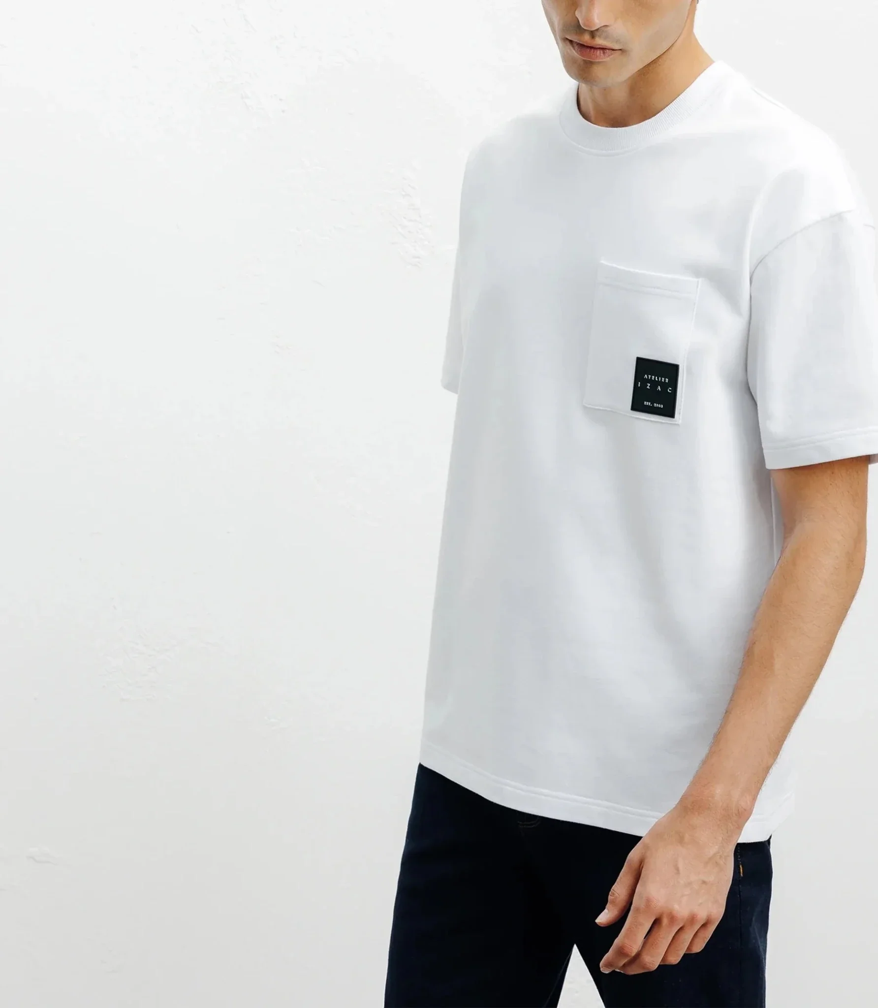 T-shirt oversize col rond blanc