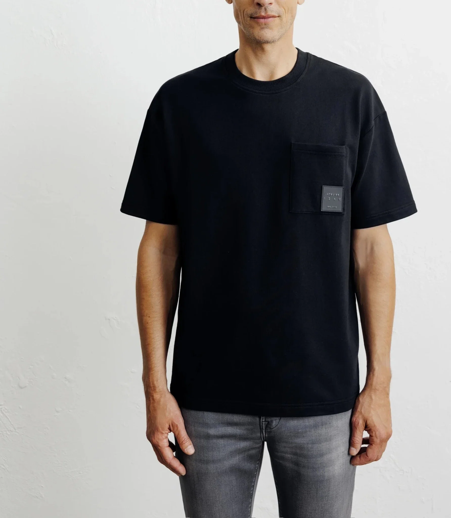 T-shirt oversize col rond noir