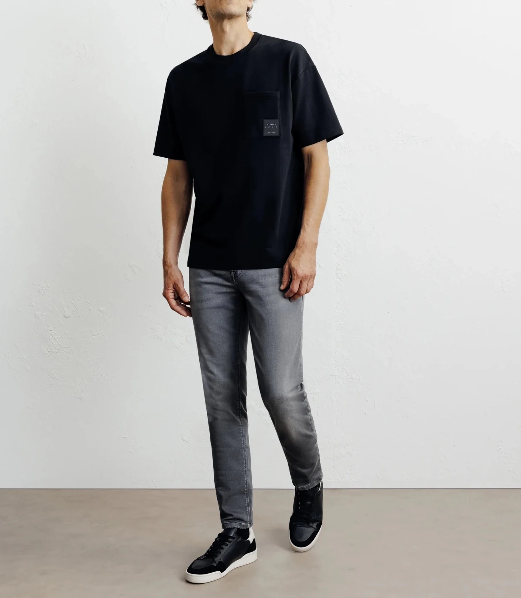T-shirt oversize col rond noir - Image 3
