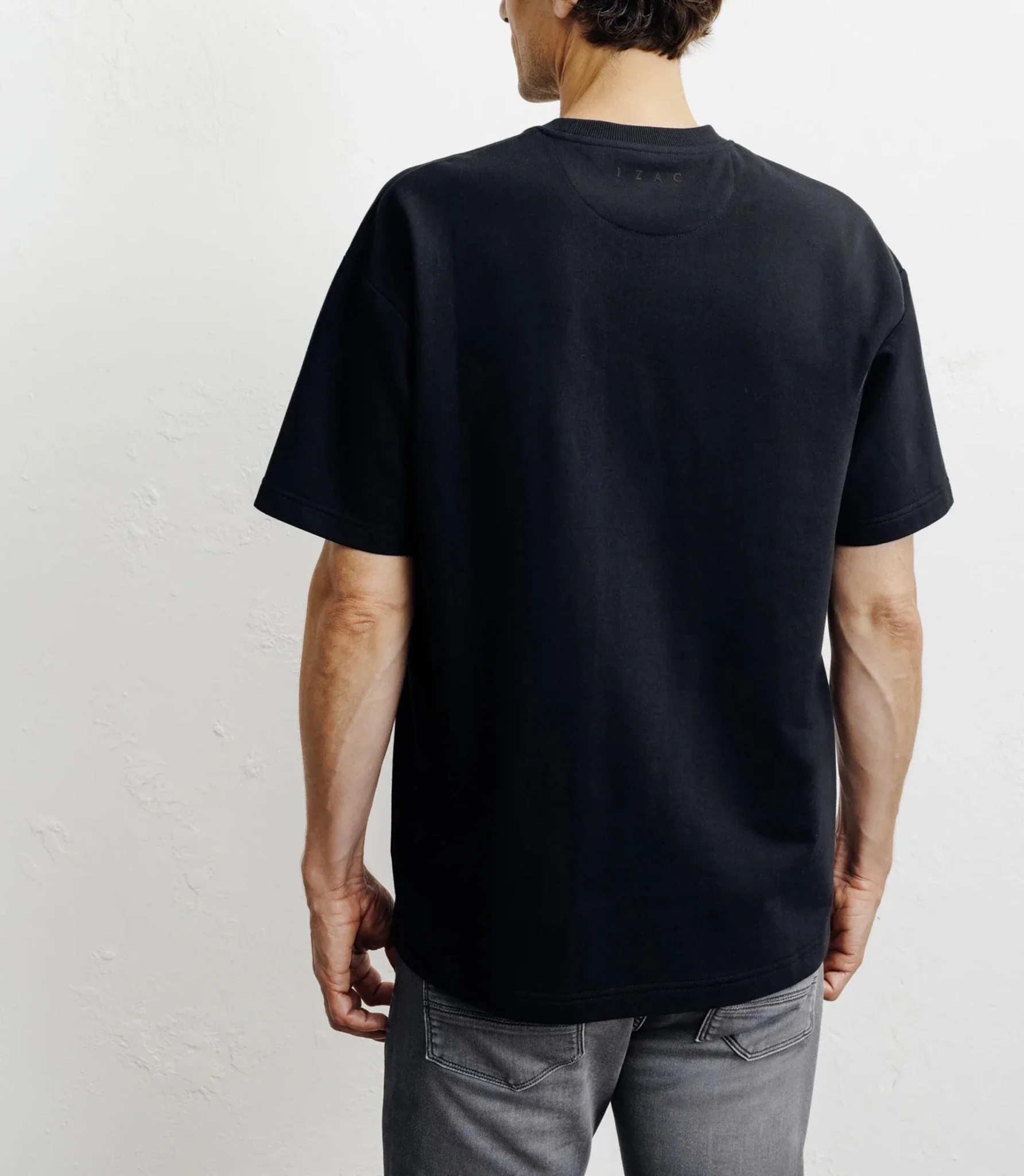 T-shirt oversize col rond noir - Image 4