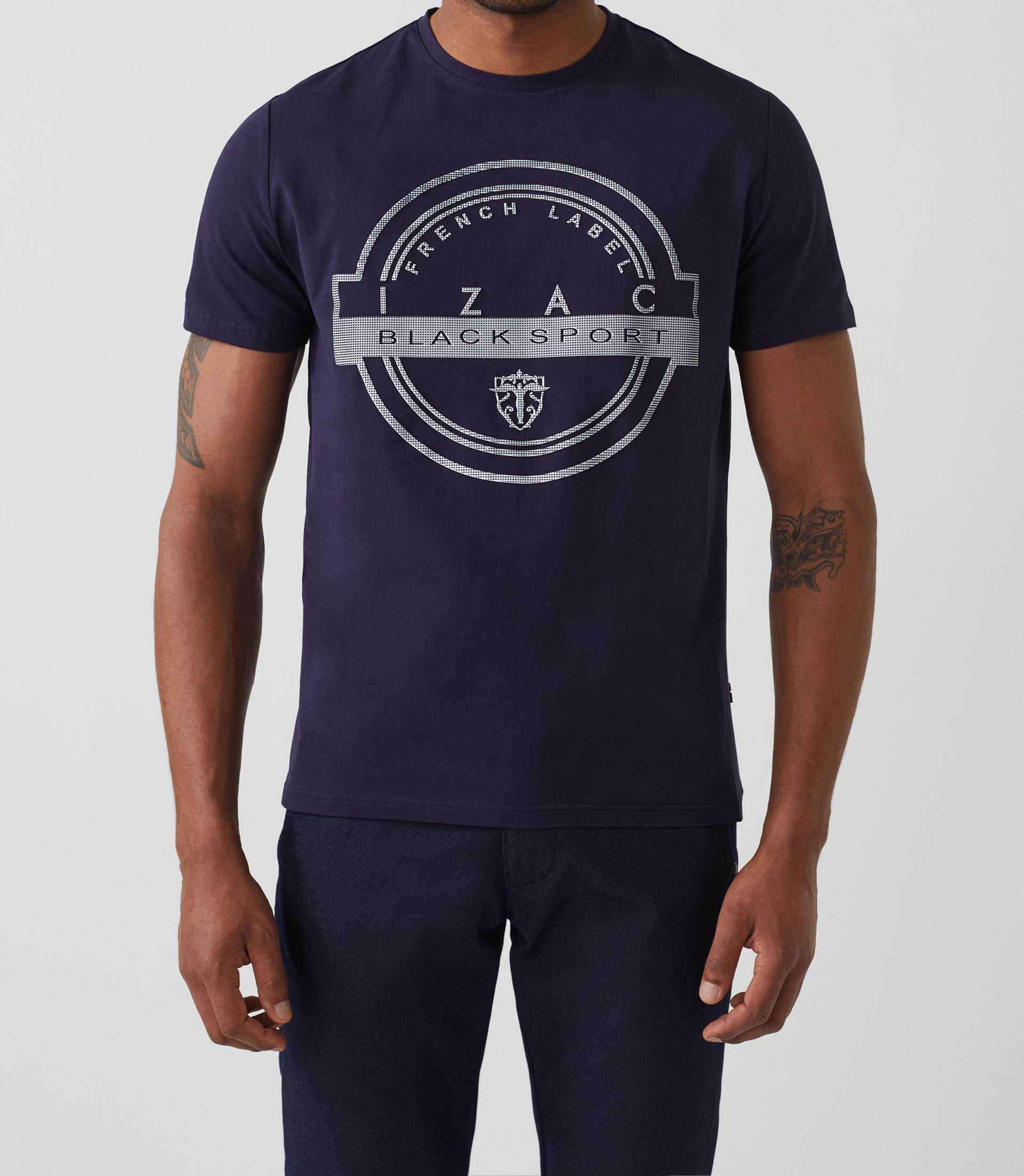 T-shirt col rond avec logo marine "Hamilton"