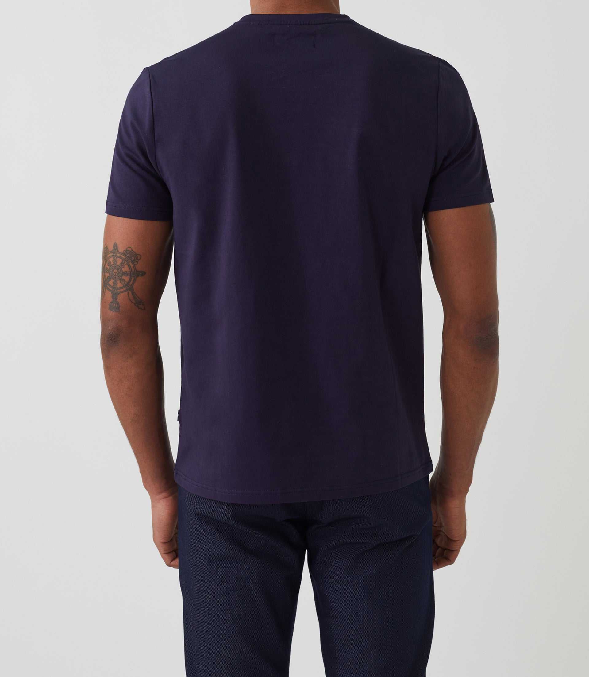 T-shirt col rond avec logo marine "Hamilton" - Image 2