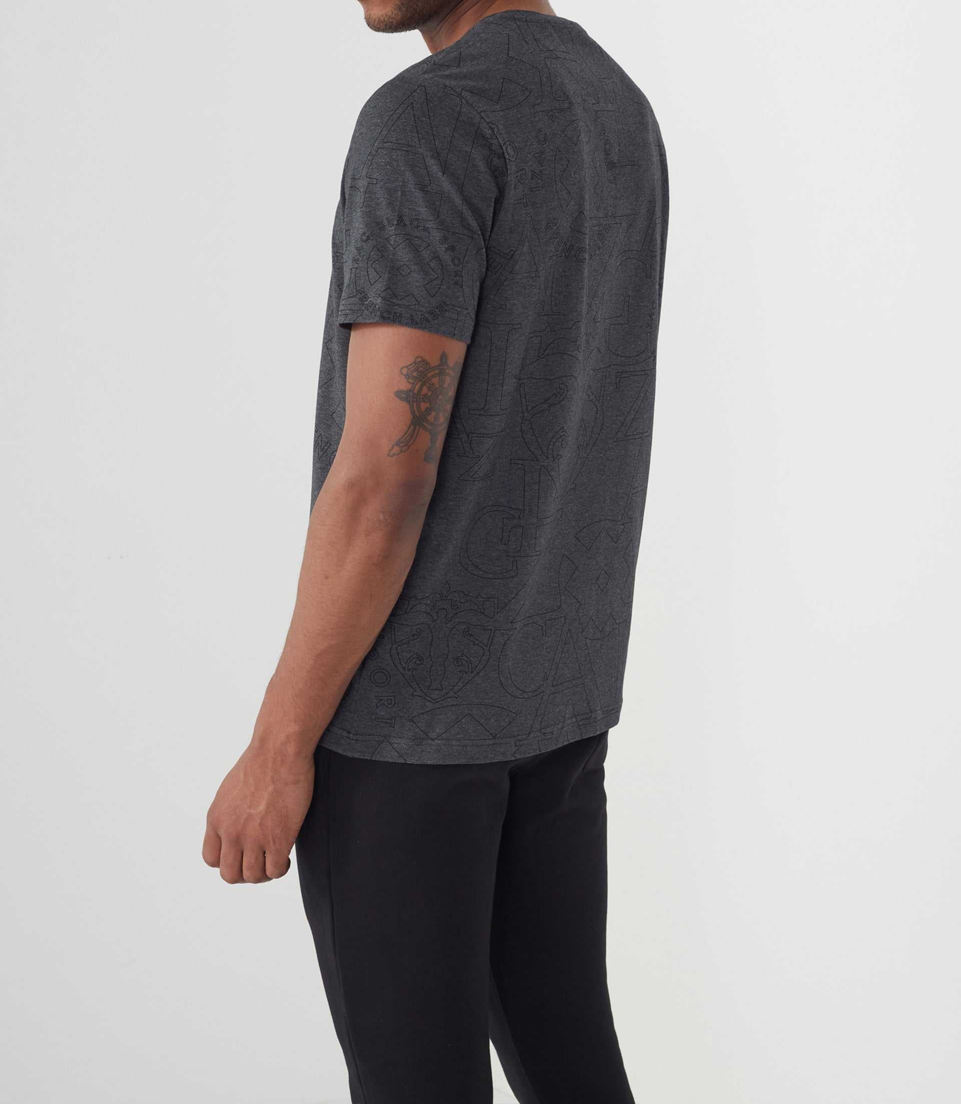 T-shirt manches courtes avec logo gris anthracite "Hector" - Image 3