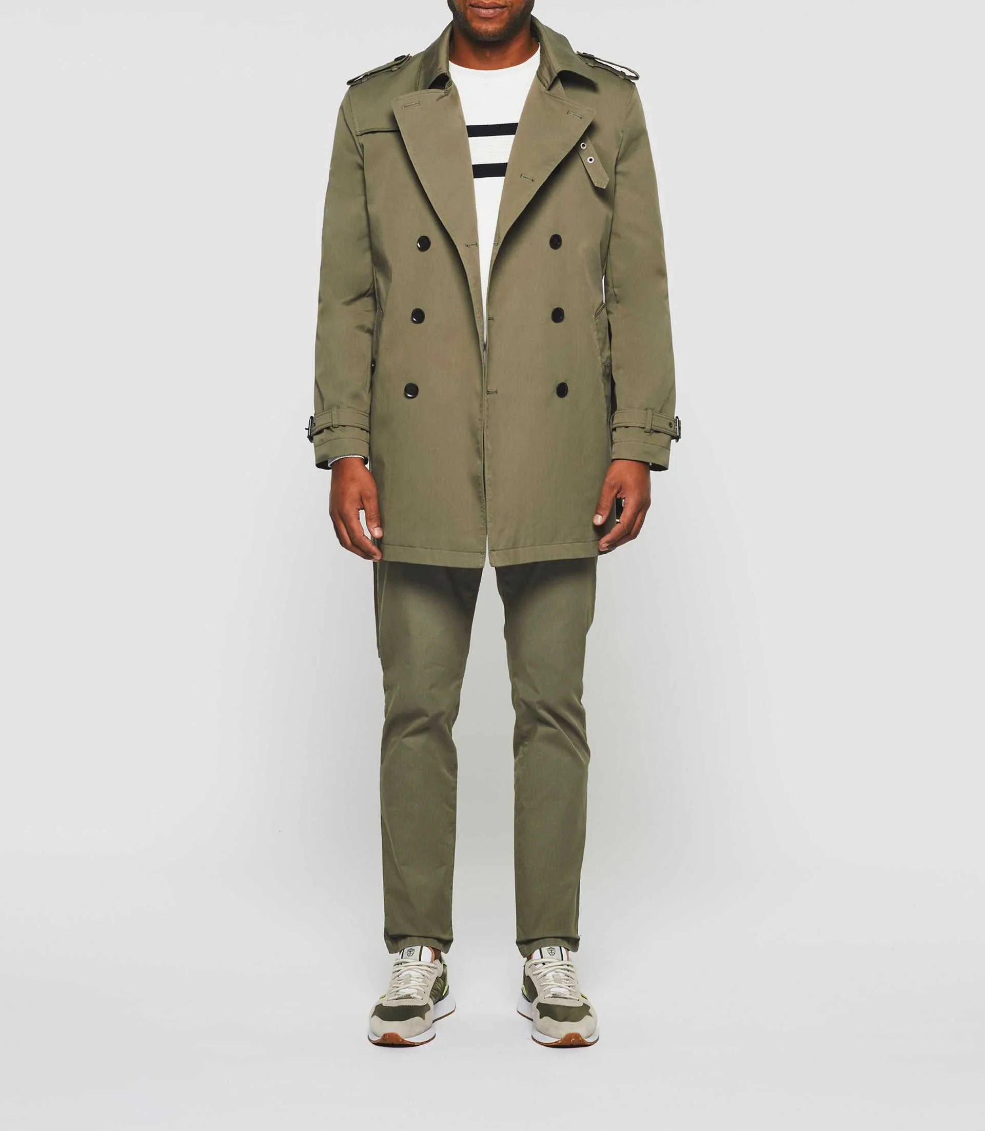 Trench croisé kaki "Hamilton"