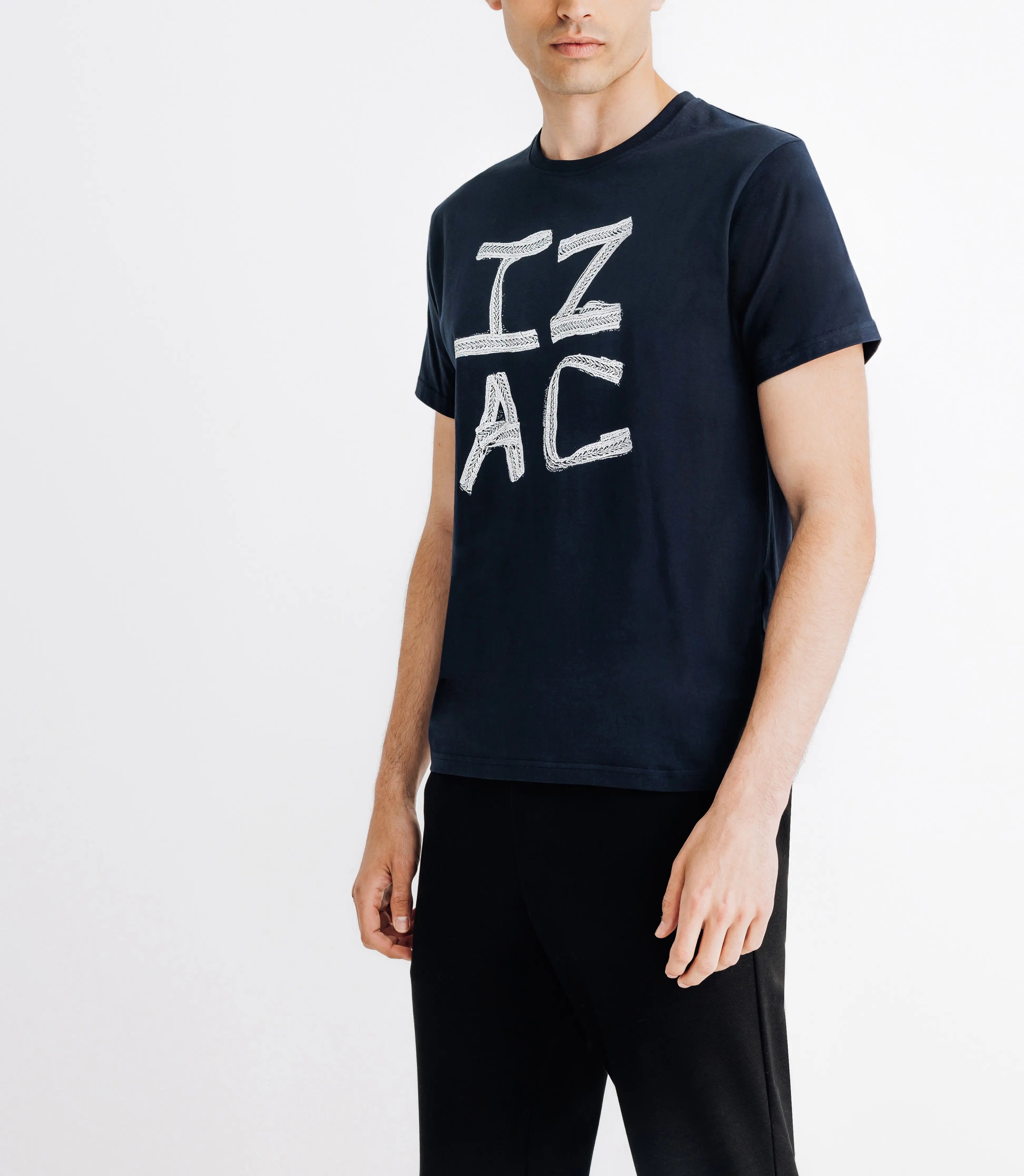 T-shirt col rond marine - Image 2